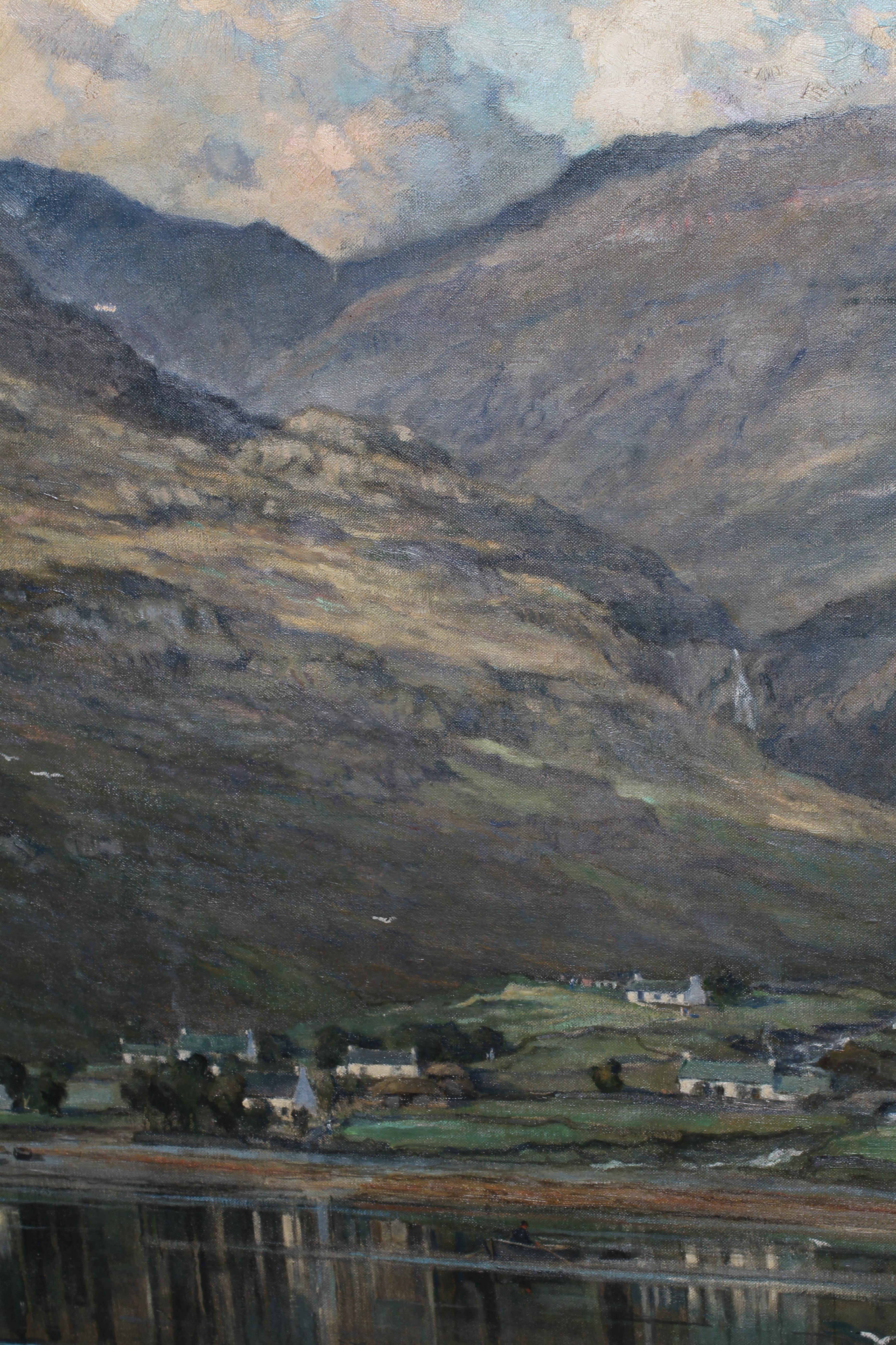 BERTRAM WALTER PRIESTMAN (1868-1951) View of a Scottish Village beside a Loch, signed and dated '23 Image
