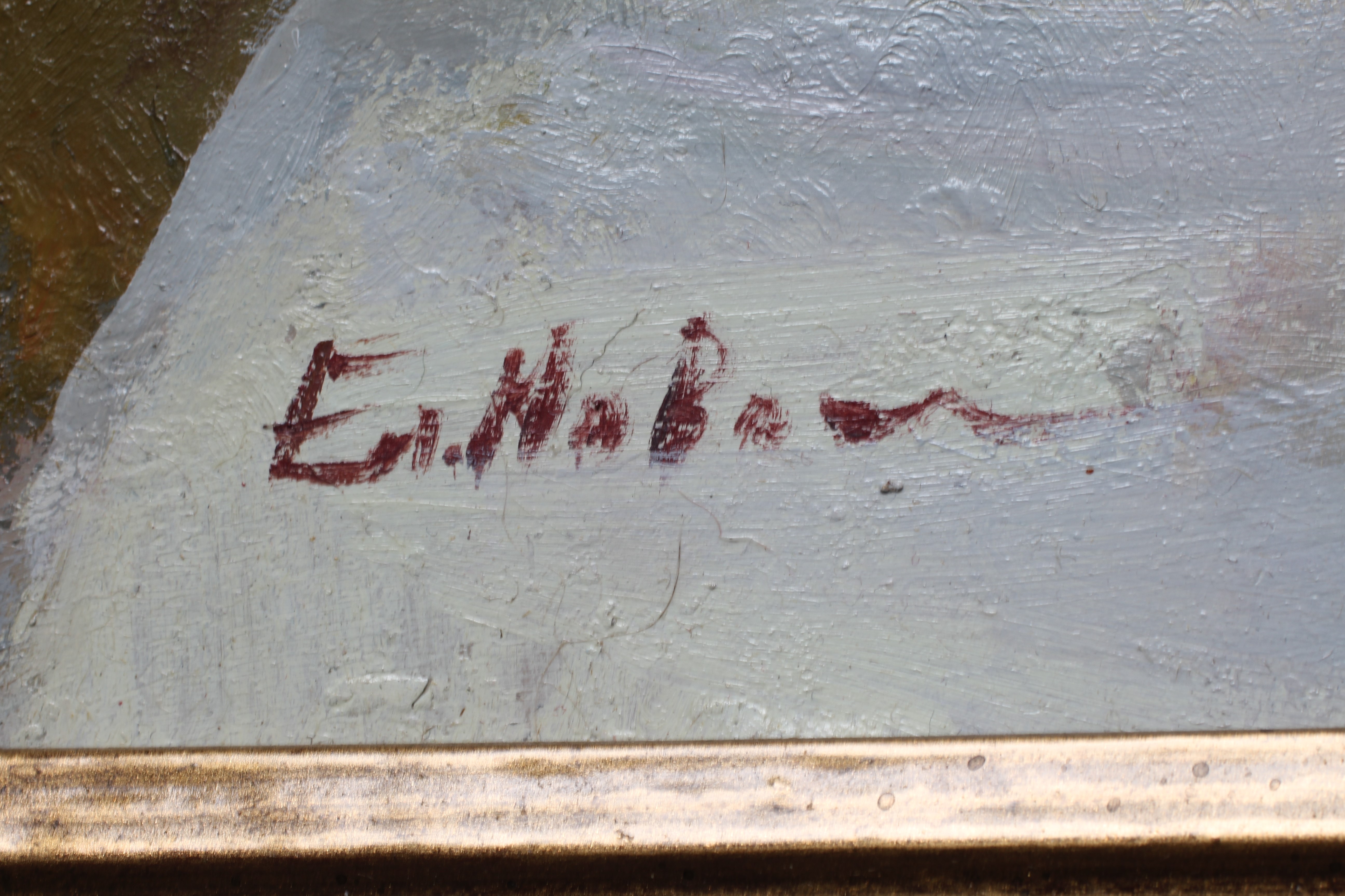 ELENA NOVOSADUK (B.1969) Sunny Day, signed lower left, oil on board, 15 1/4" x 13 1/4", modern gilt Image