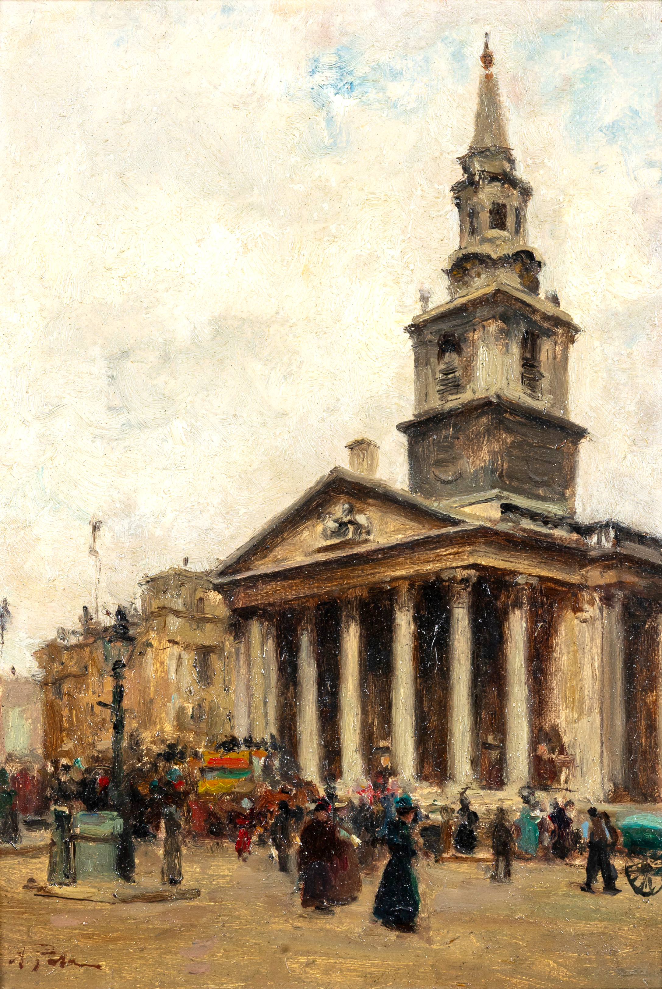 ALBERTO PISA (1864-1927/30) St Martin-in-the-Fields, signed lower left, oil on board,The Fine Art Image