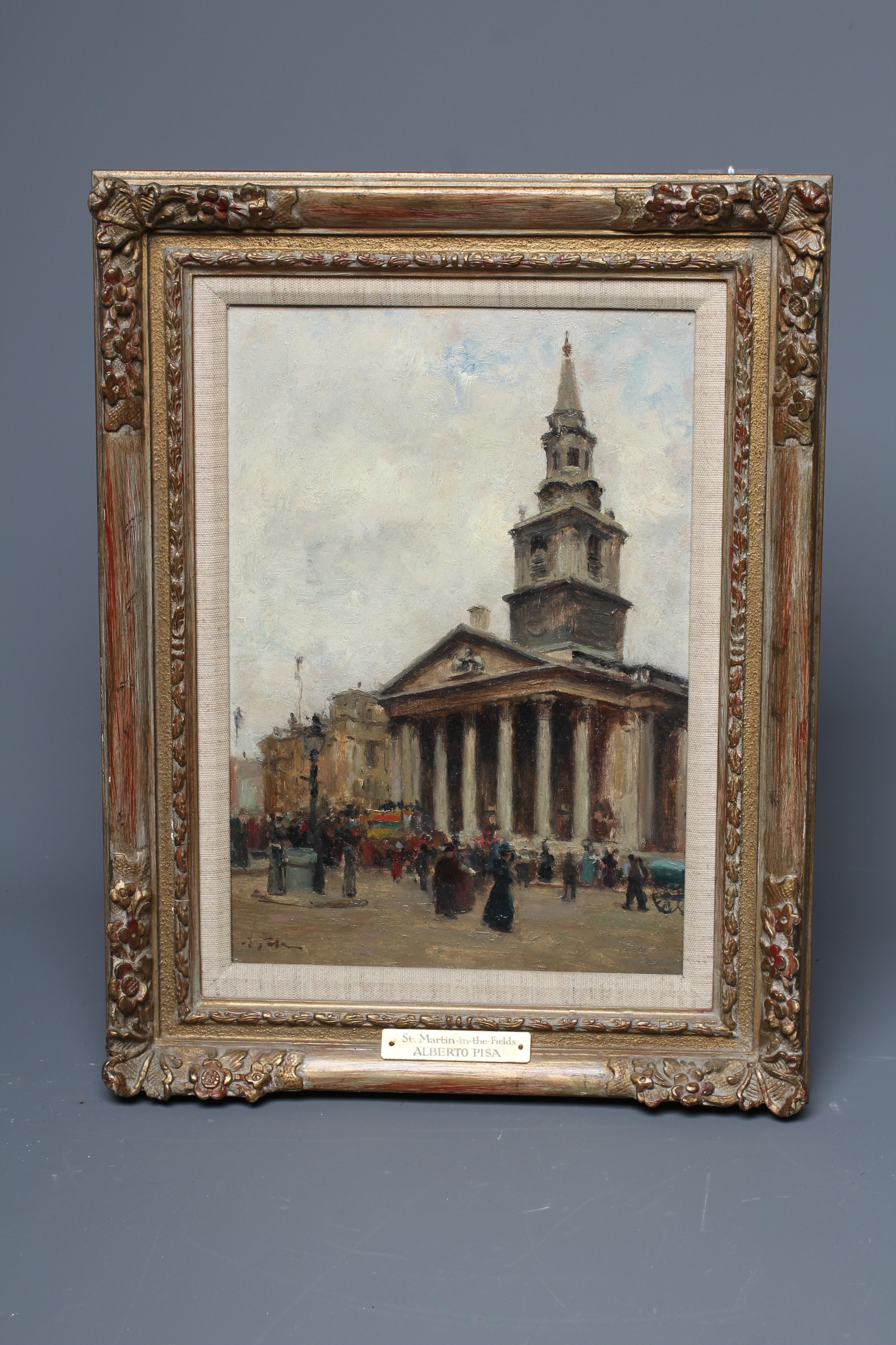 ALBERTO PISA (1864-1927/30) St Martin-in-the-Fields, signed lower left, oil on board,The Fine Art Image
