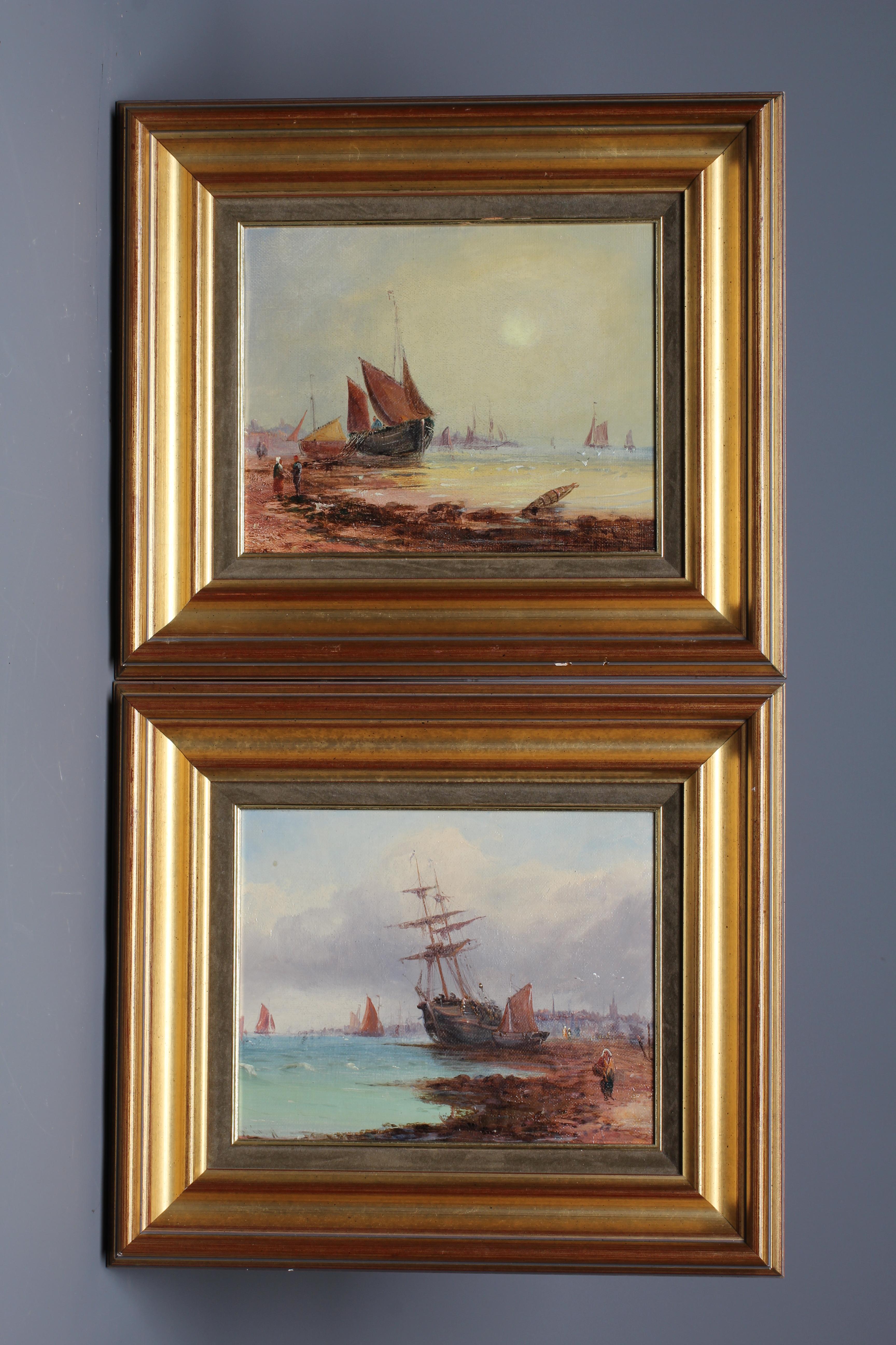 GEORGE WILLIAM CALLOW (British School, 19th Century) 'Shipping by the Coast' and 'On the Medway', a Image