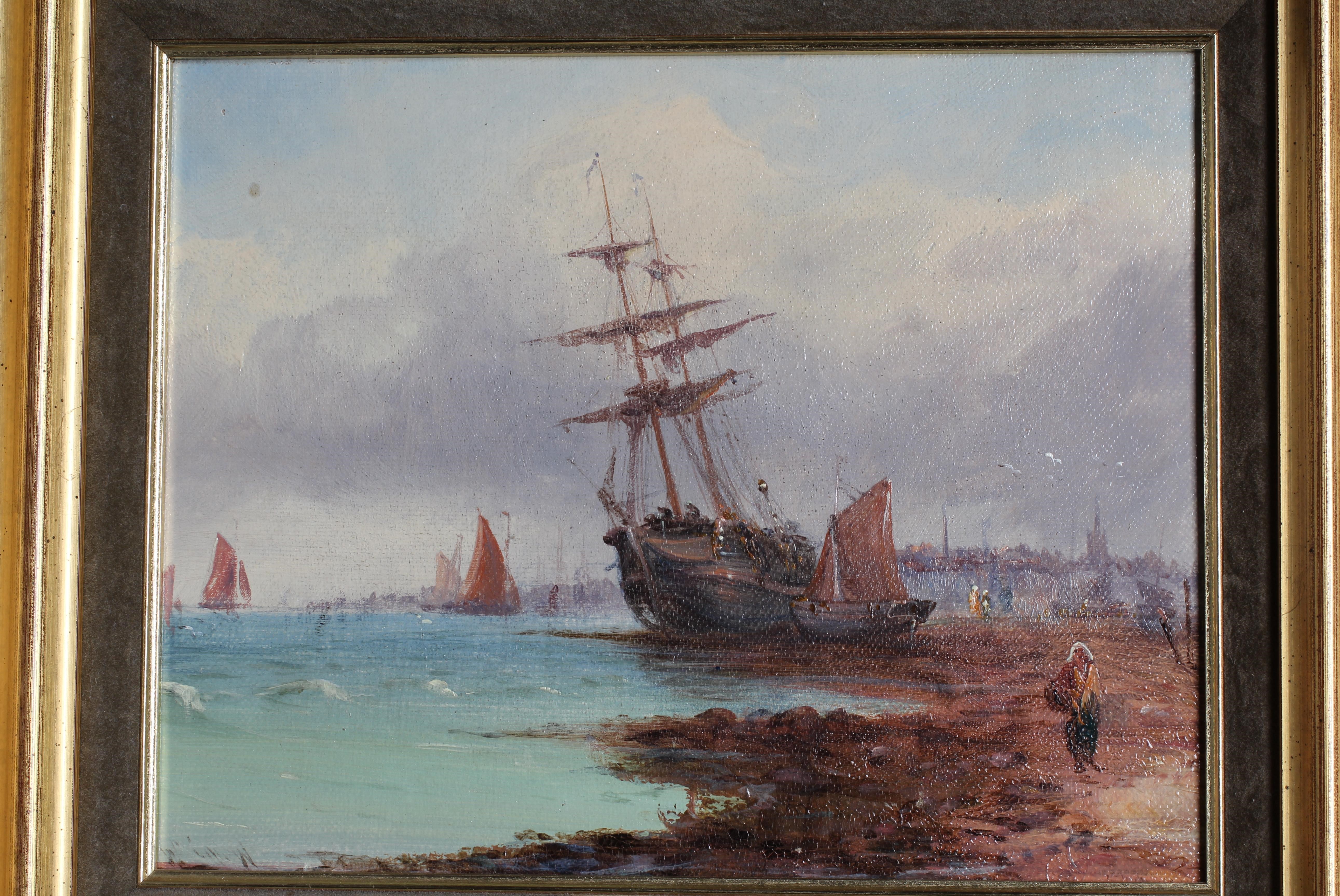 GEORGE WILLIAM CALLOW (British School, 19th Century) 'Shipping by the Coast' and 'On the Medway', a Image