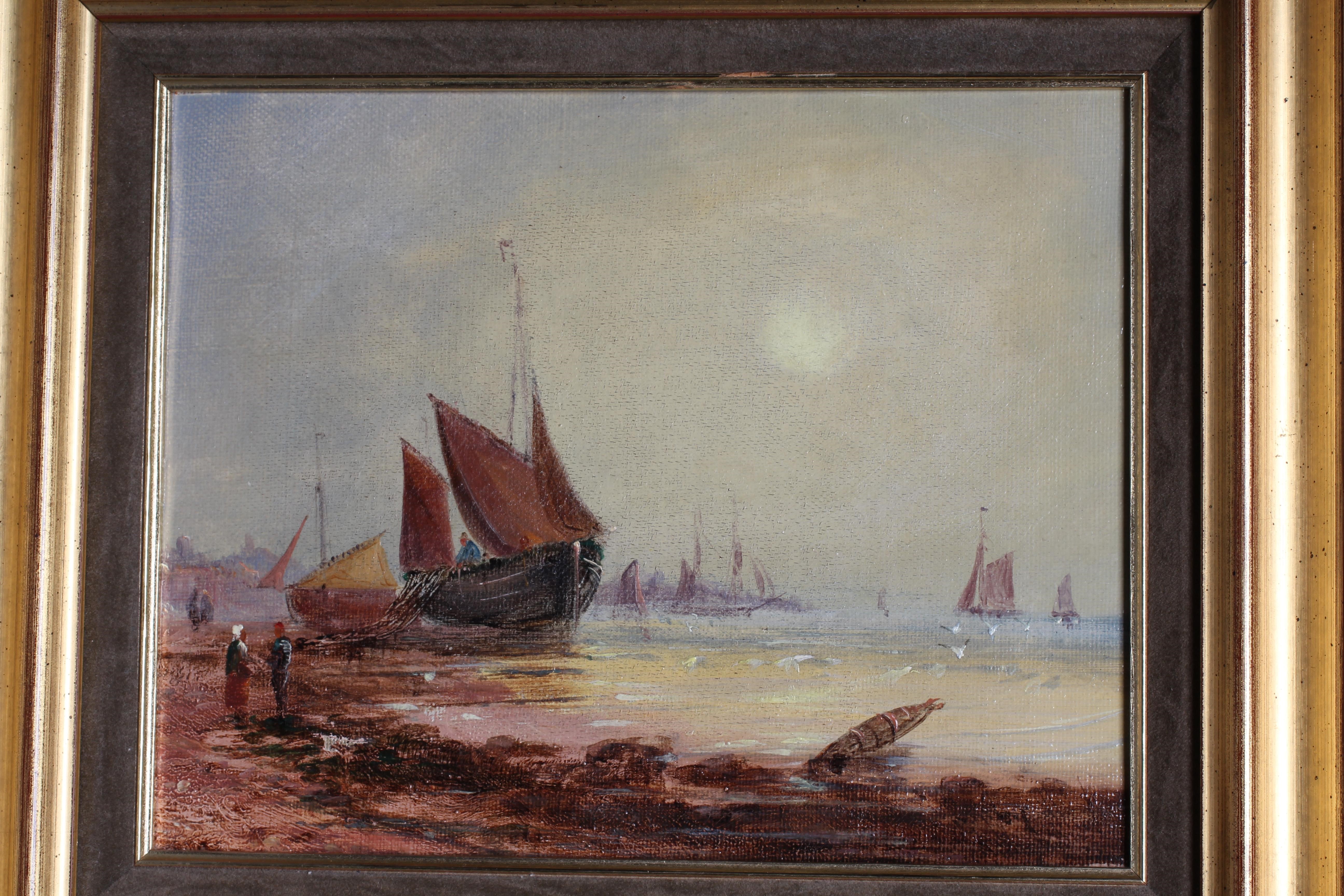 GEORGE WILLIAM CALLOW (British School, 19th Century) 'Shipping by the Coast' and 'On the Medway', a Image