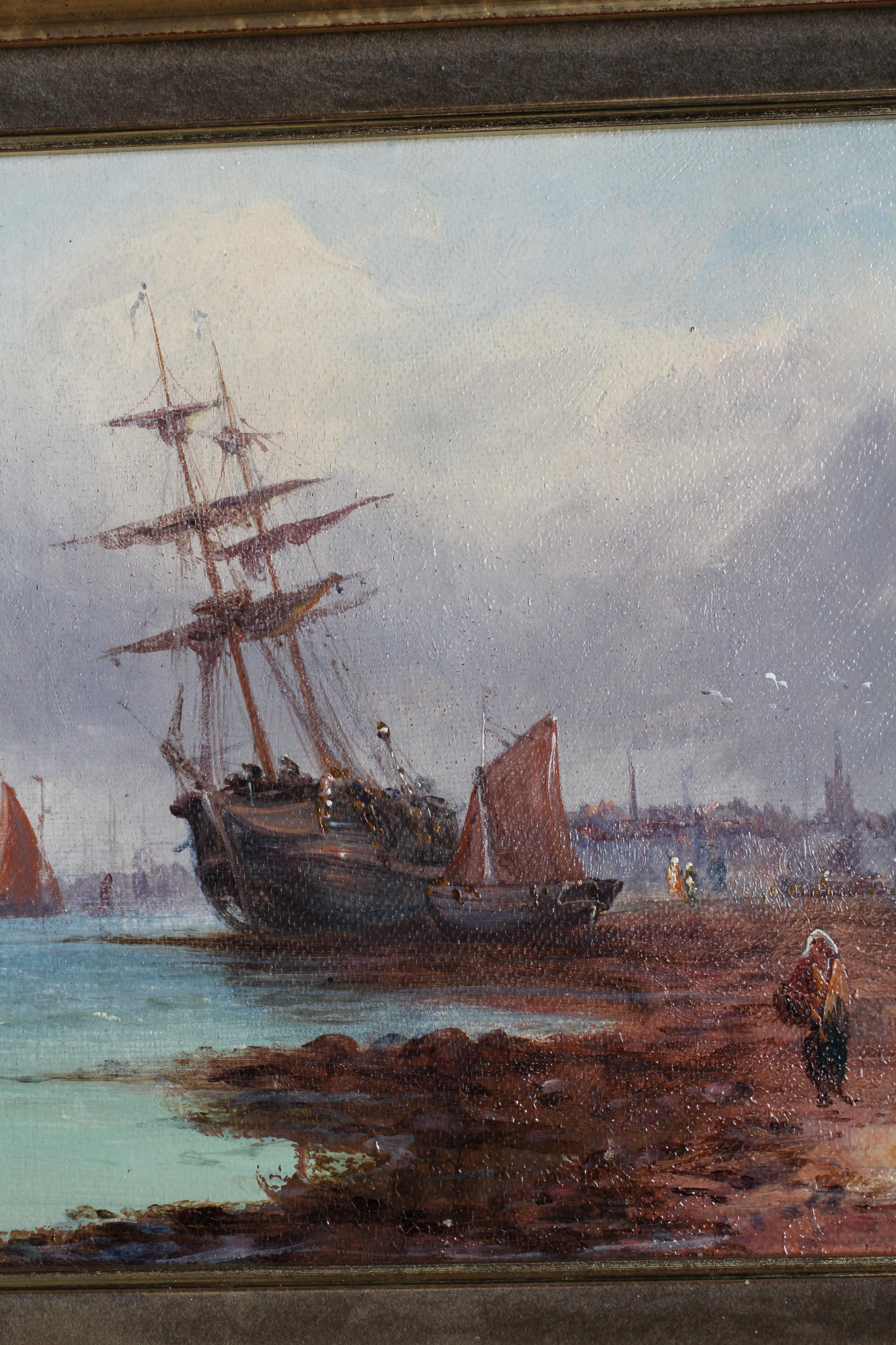GEORGE WILLIAM CALLOW (British School, 19th Century) 'Shipping by the Coast' and 'On the Medway', a Image
