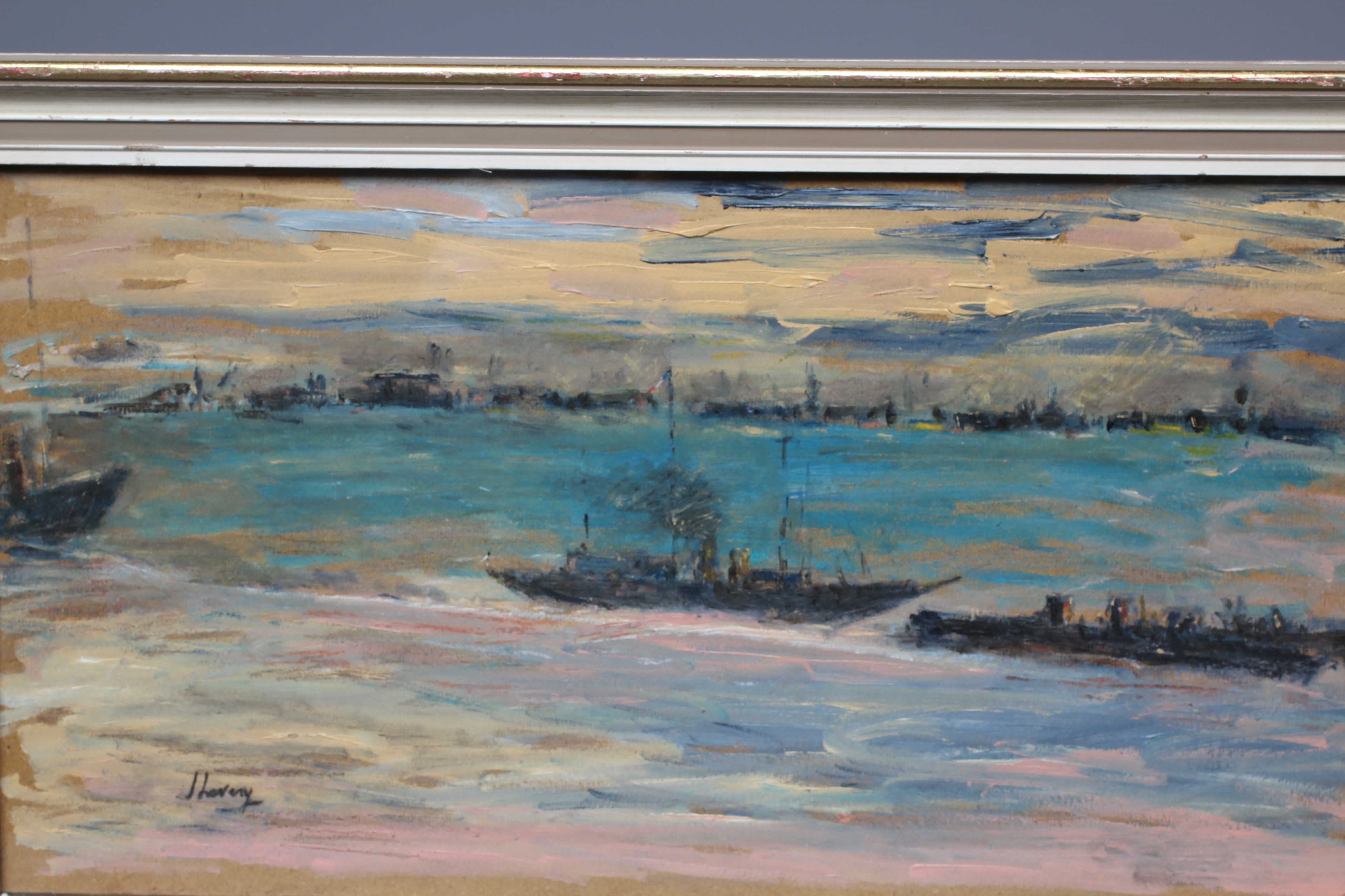 BRITISH SCHOOL (20th Century) Shipping Entering Port, bears signature 'J Lavery' lower left, oil on Image