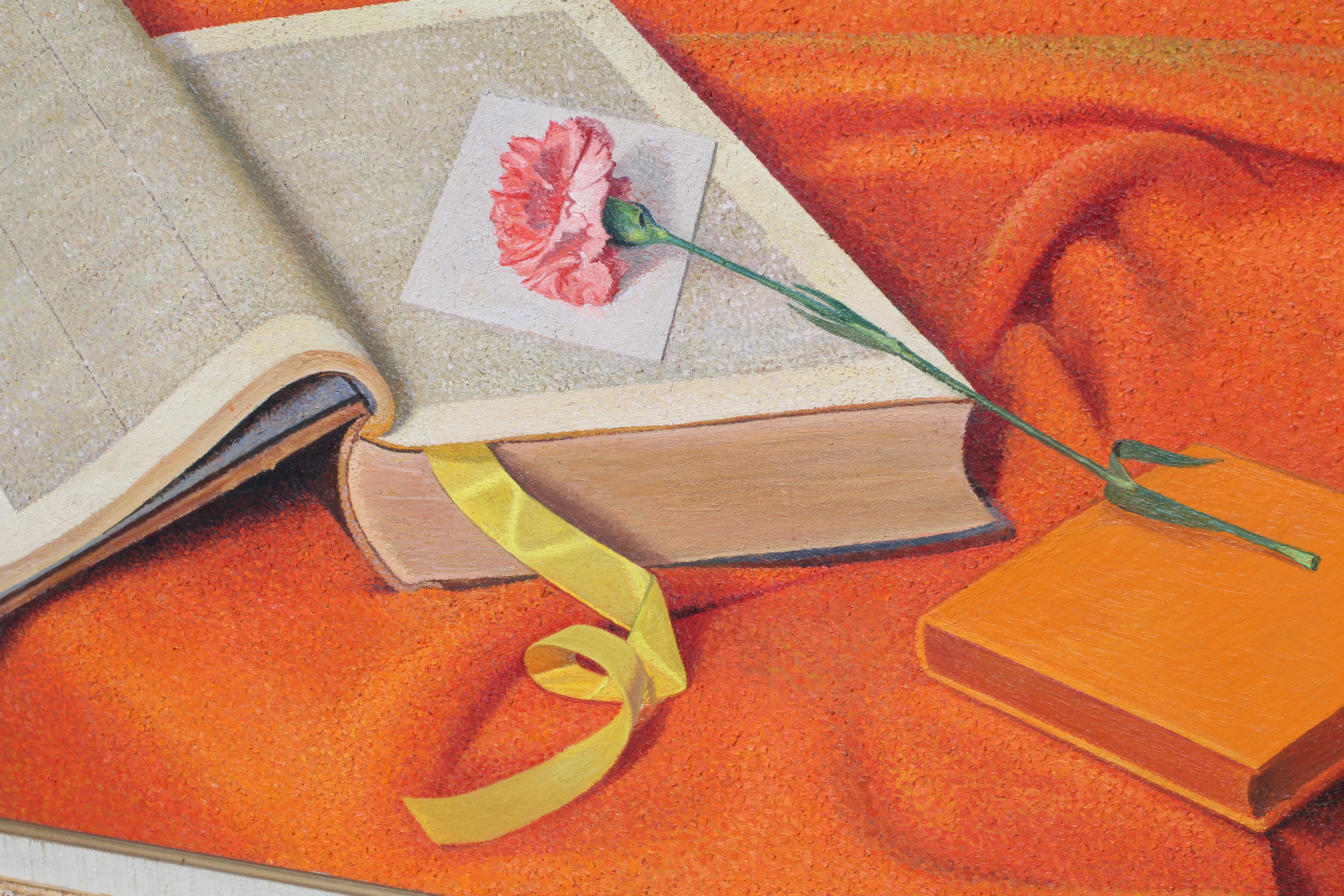 PIERRE JACQUES (1913-2000) Still Life with Open Book, signed and dated '71, oil on canvas, 31" x 38 Image