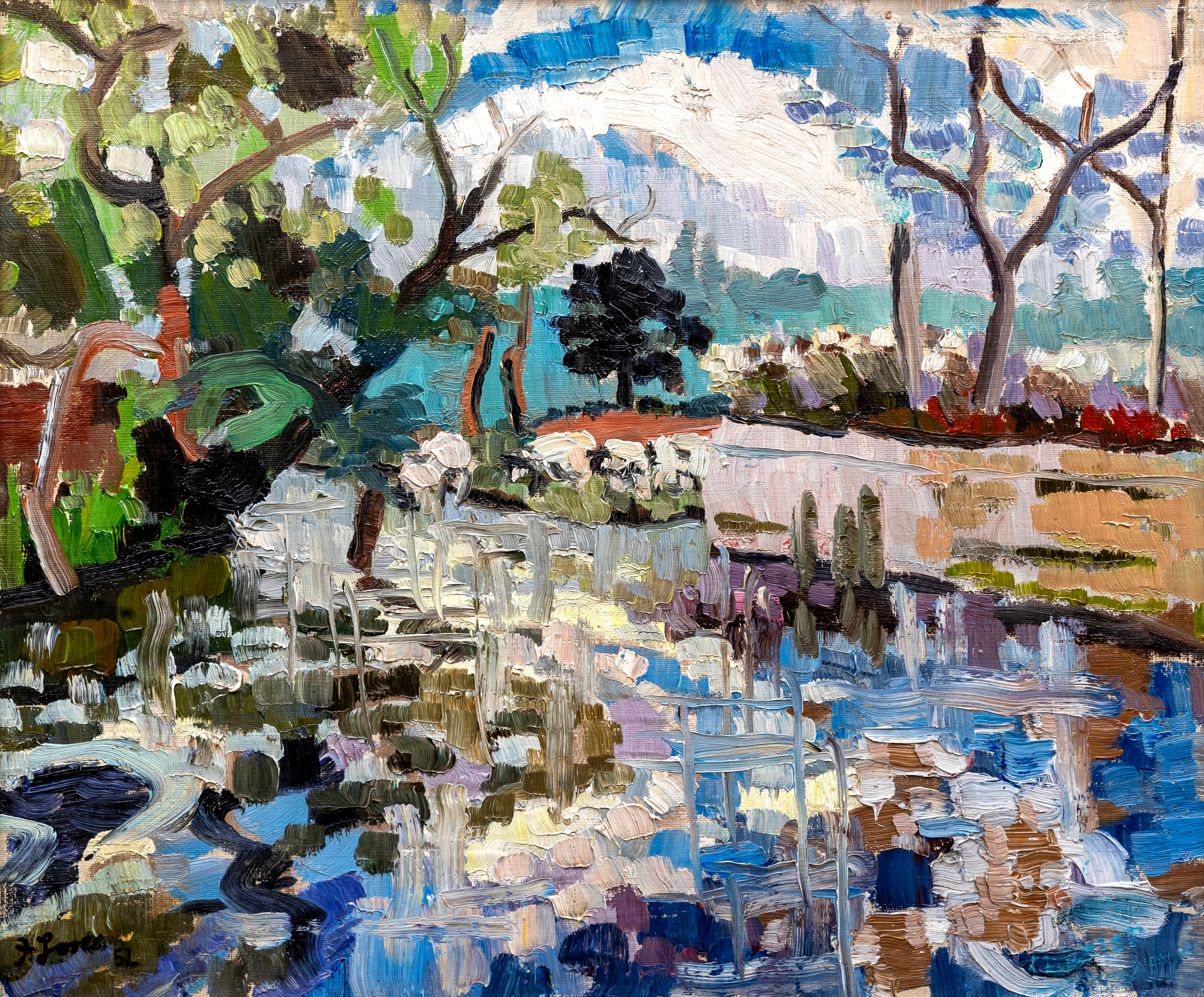 FREDERICK GORE (1913-2009) Provence Landscape, signed and dated '52 lower left, oil on canvas, 20" x Image