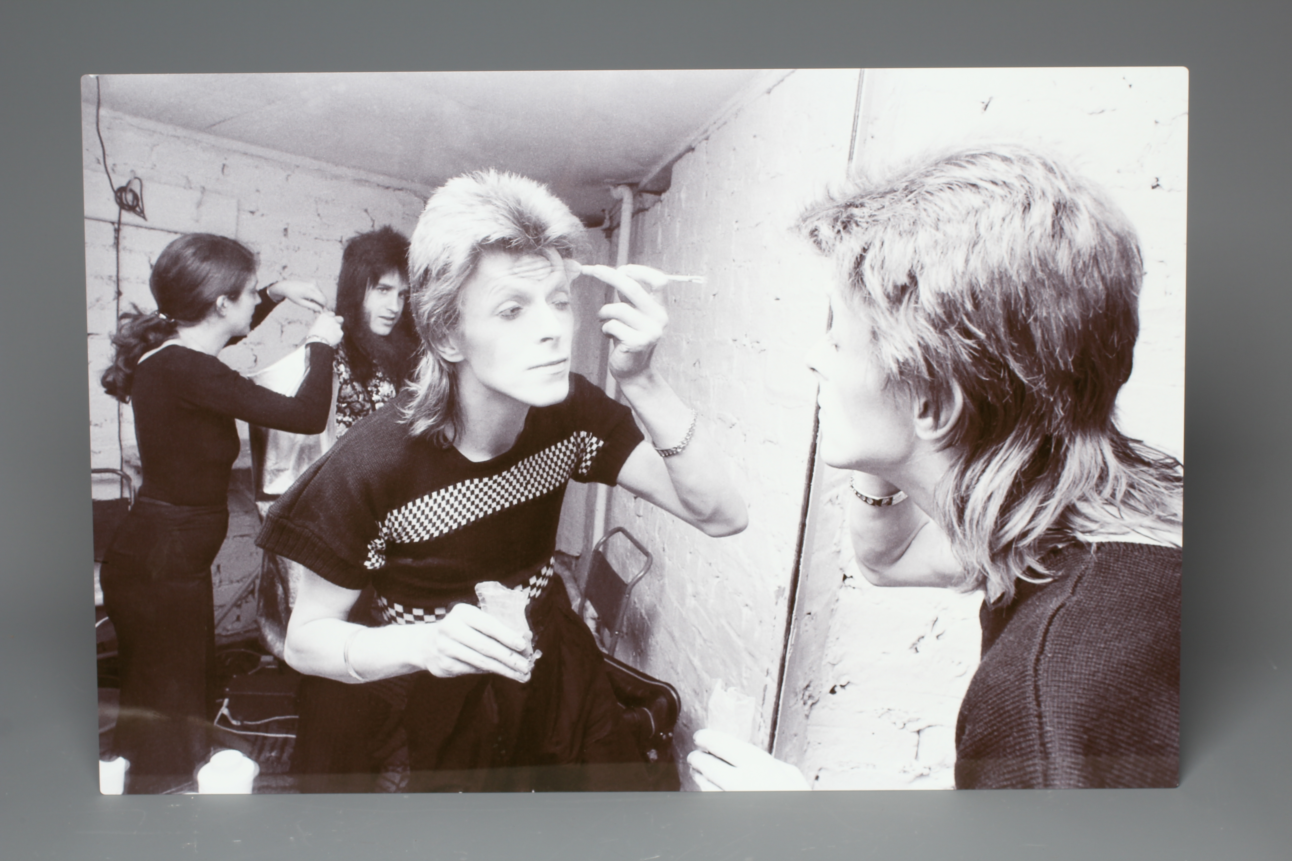 ROGER BAMBER (1944-2022) David Bowie Backstage, photograph with letter of authentication from Fleet Image
