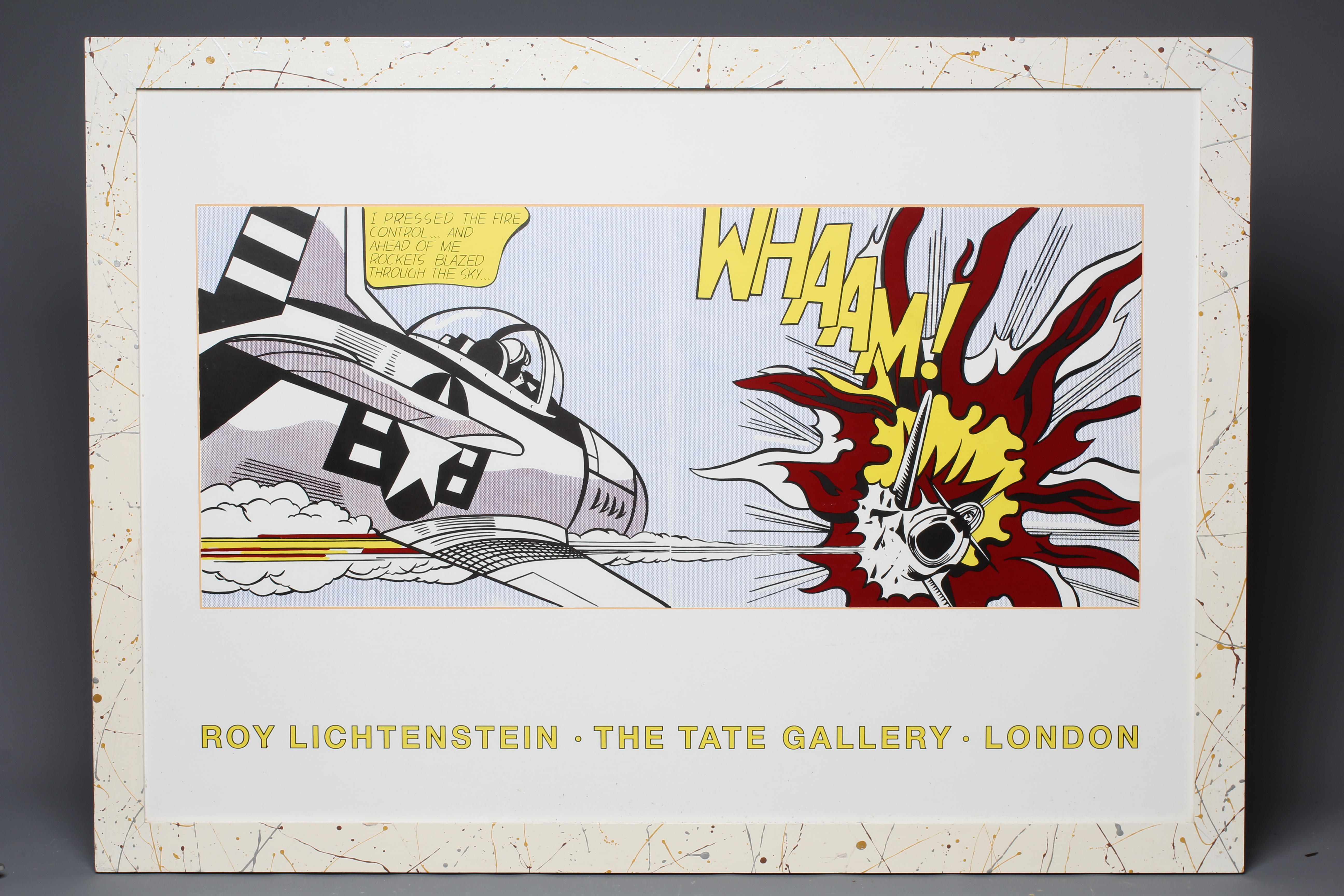 AFTER ROY LICHTENSTEIN (1923-1997) Whaam, poster from the Tate Gallery London, 27" x 39", framed and Image