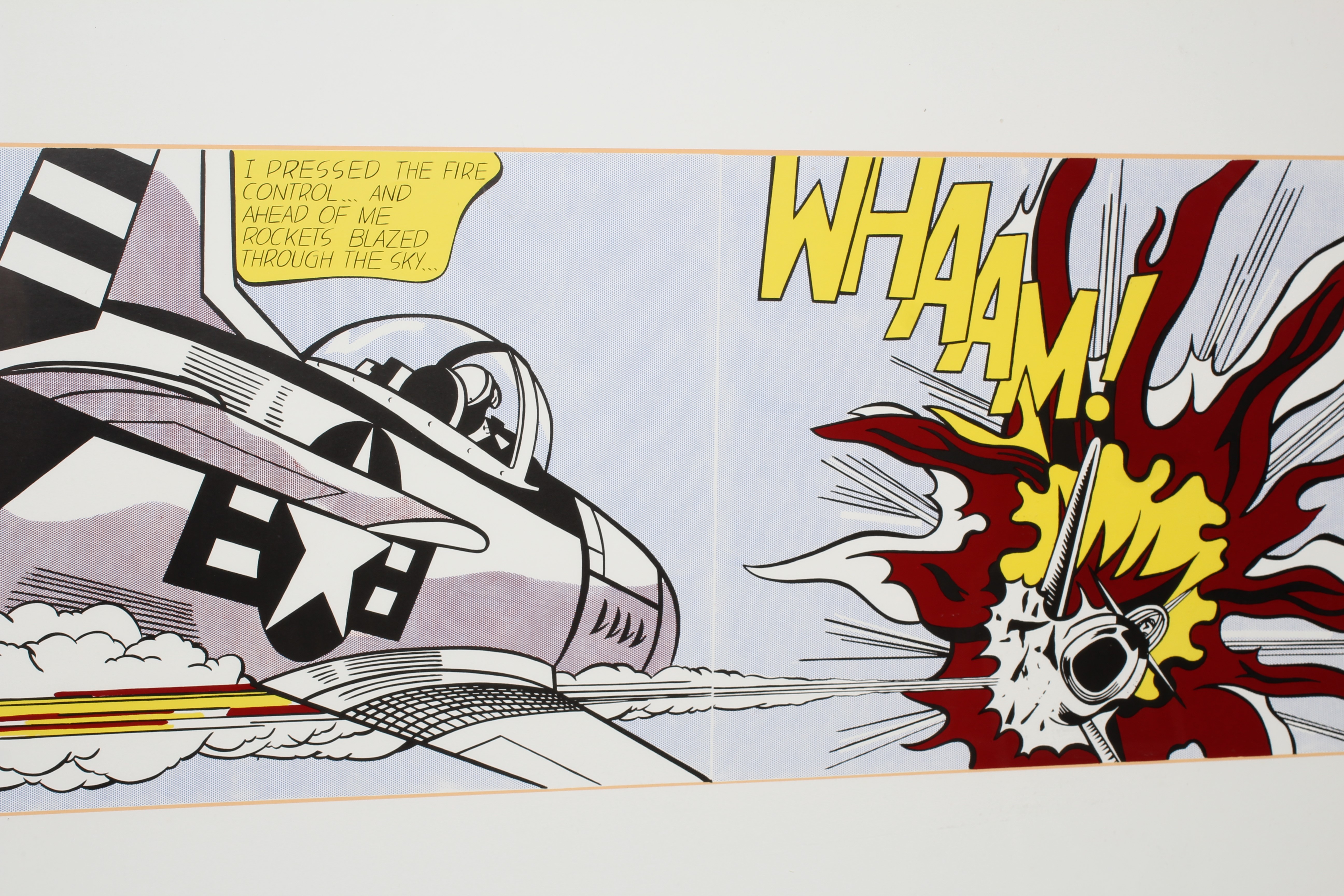 AFTER ROY LICHTENSTEIN (1923-1997) Whaam, poster from the Tate Gallery London, 27" x 39", framed and Image