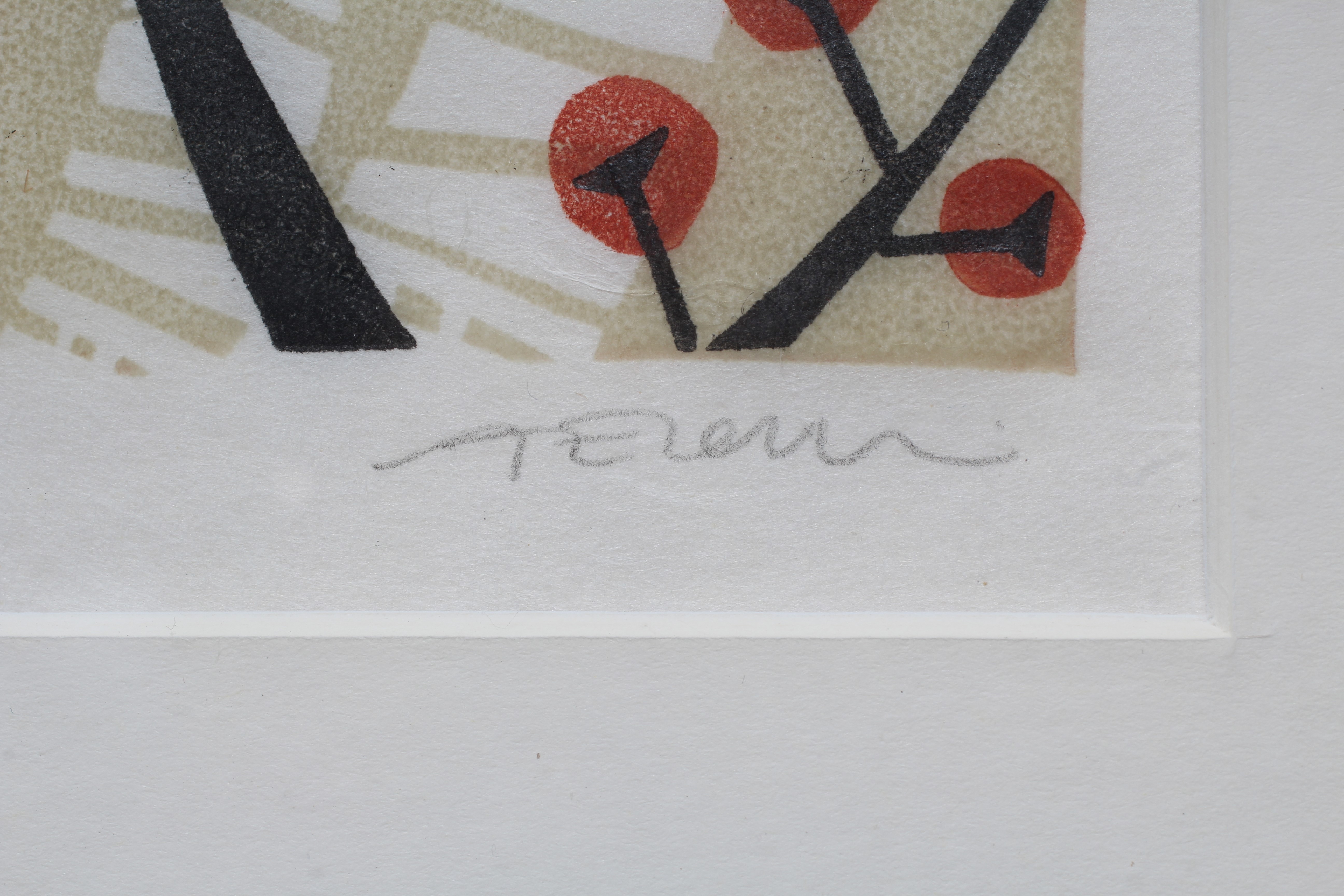 ANGIE LEWIN (B.1963) Spey Path I, signed, titled and numbered 20/35, linocut, 12 3/4" x 15 3/4" Image