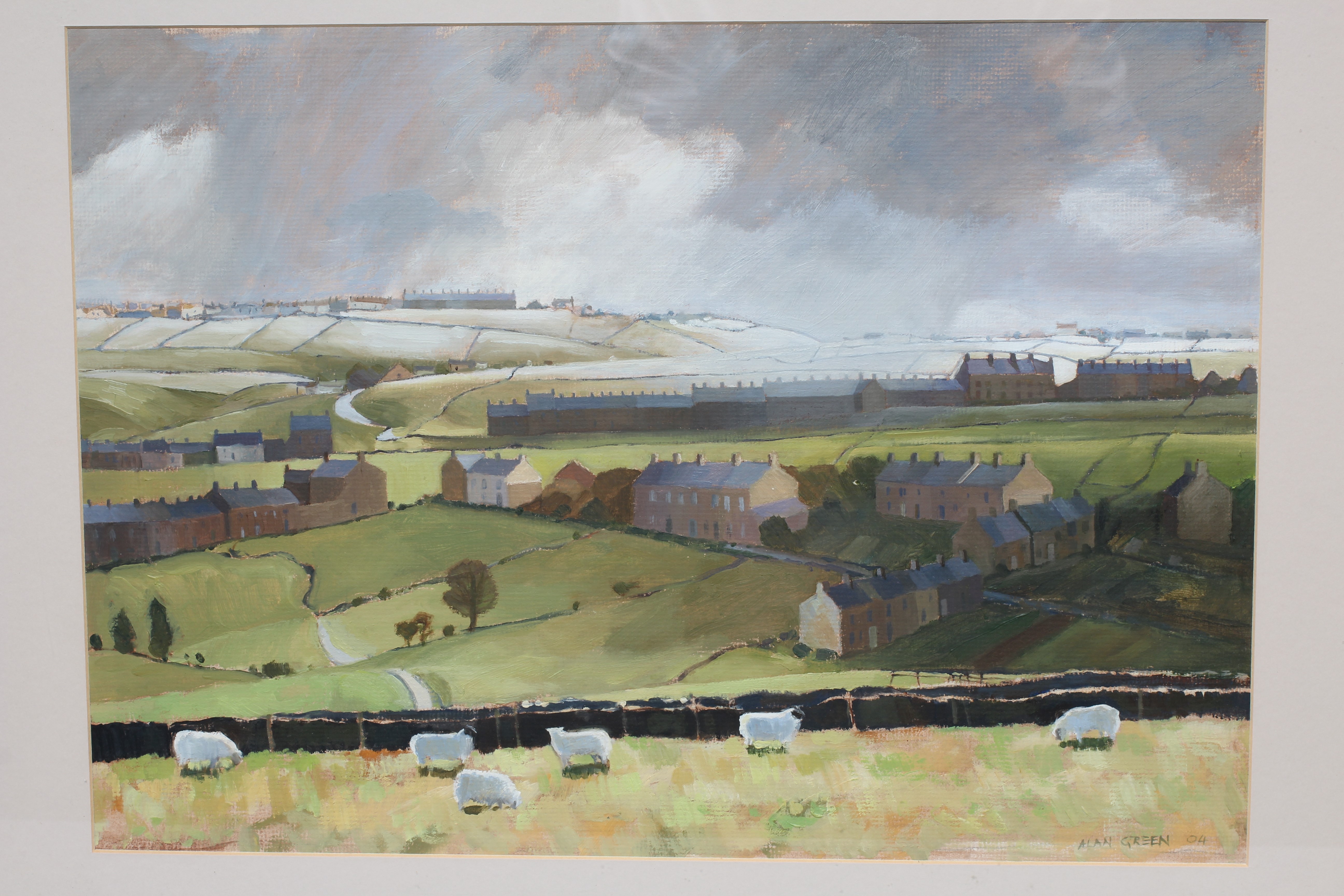 ALAN JOHN GREEN (1921-2020) Moorland Landscape, signed lower right and dated '04, oil on paper, 14" Image