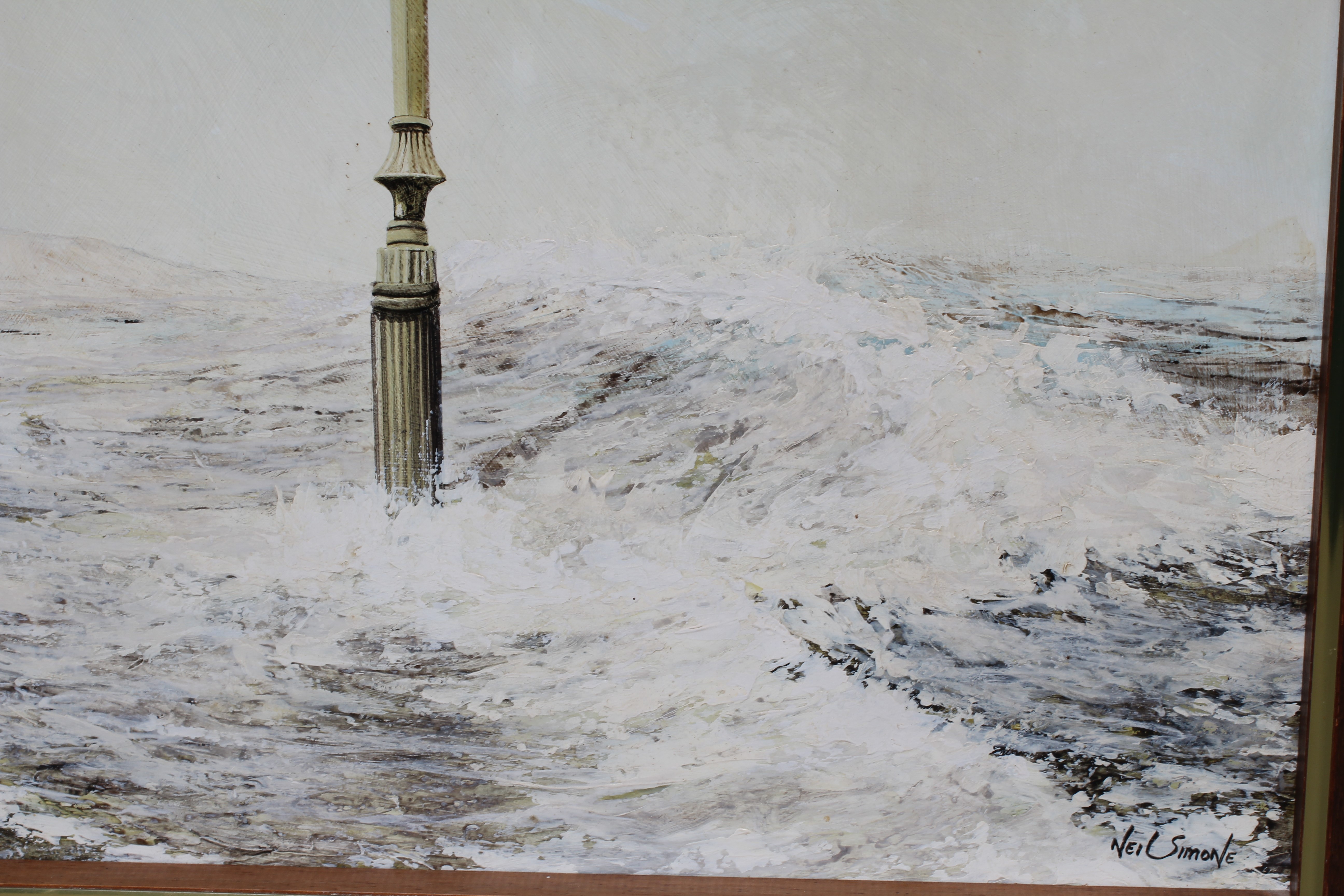 NEIL SIMONE (B.1947) The Lighthouse Keepers, signed lower right, inscribed verso with title, oil on Image