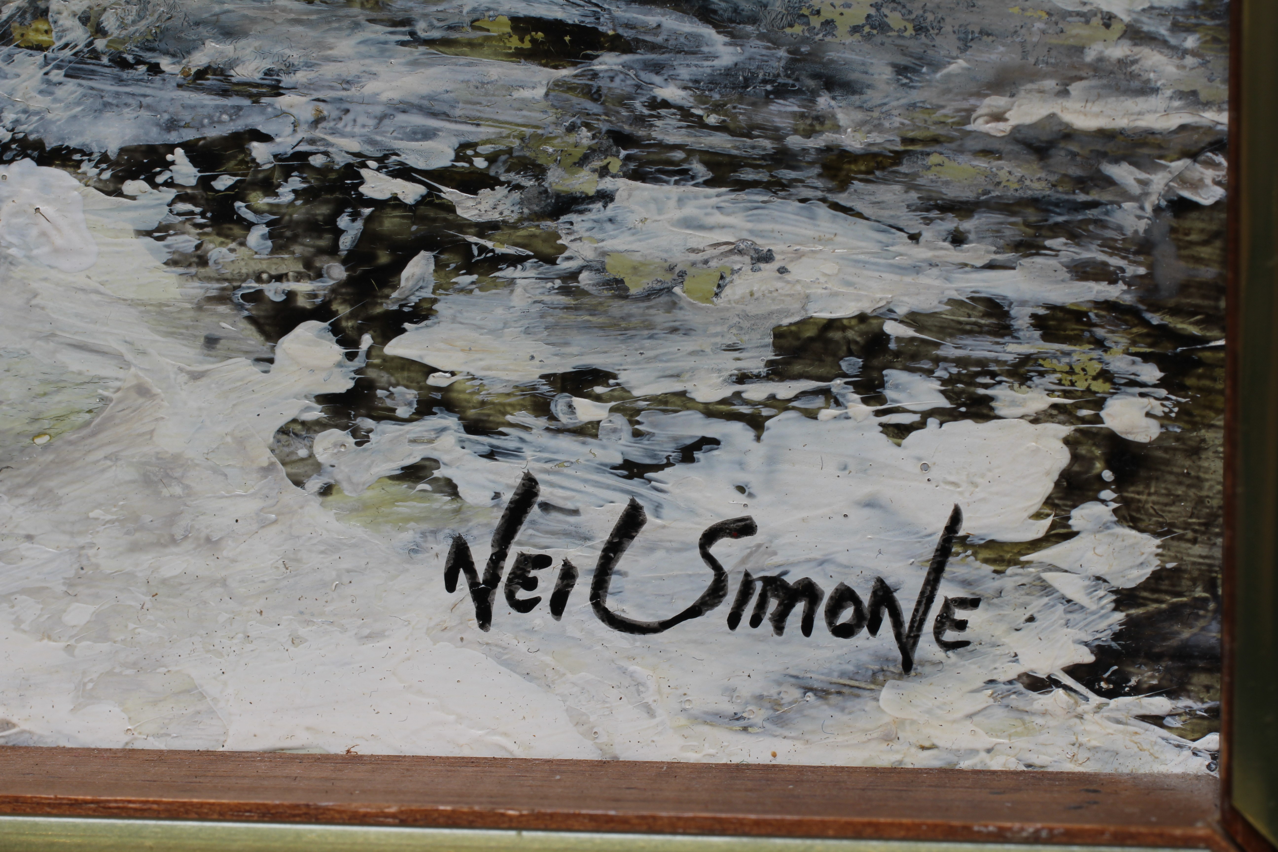 NEIL SIMONE (B.1947) The Lighthouse Keepers, signed lower right, inscribed verso with title, oil on Image