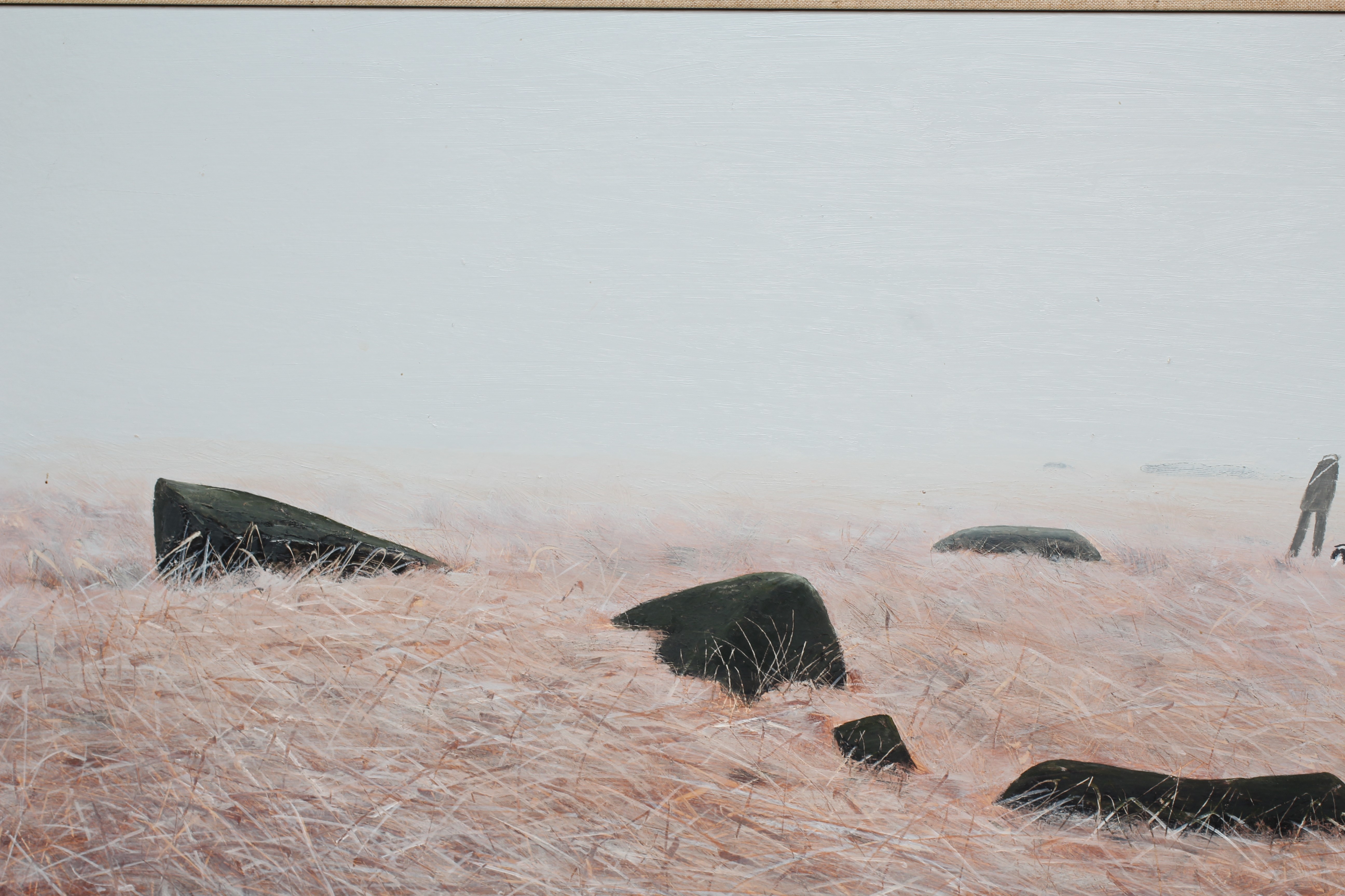 PETER BROOK (1927-2009) Going On, signed and inscribed with title lower right, oil on board, 19 1/2" Image