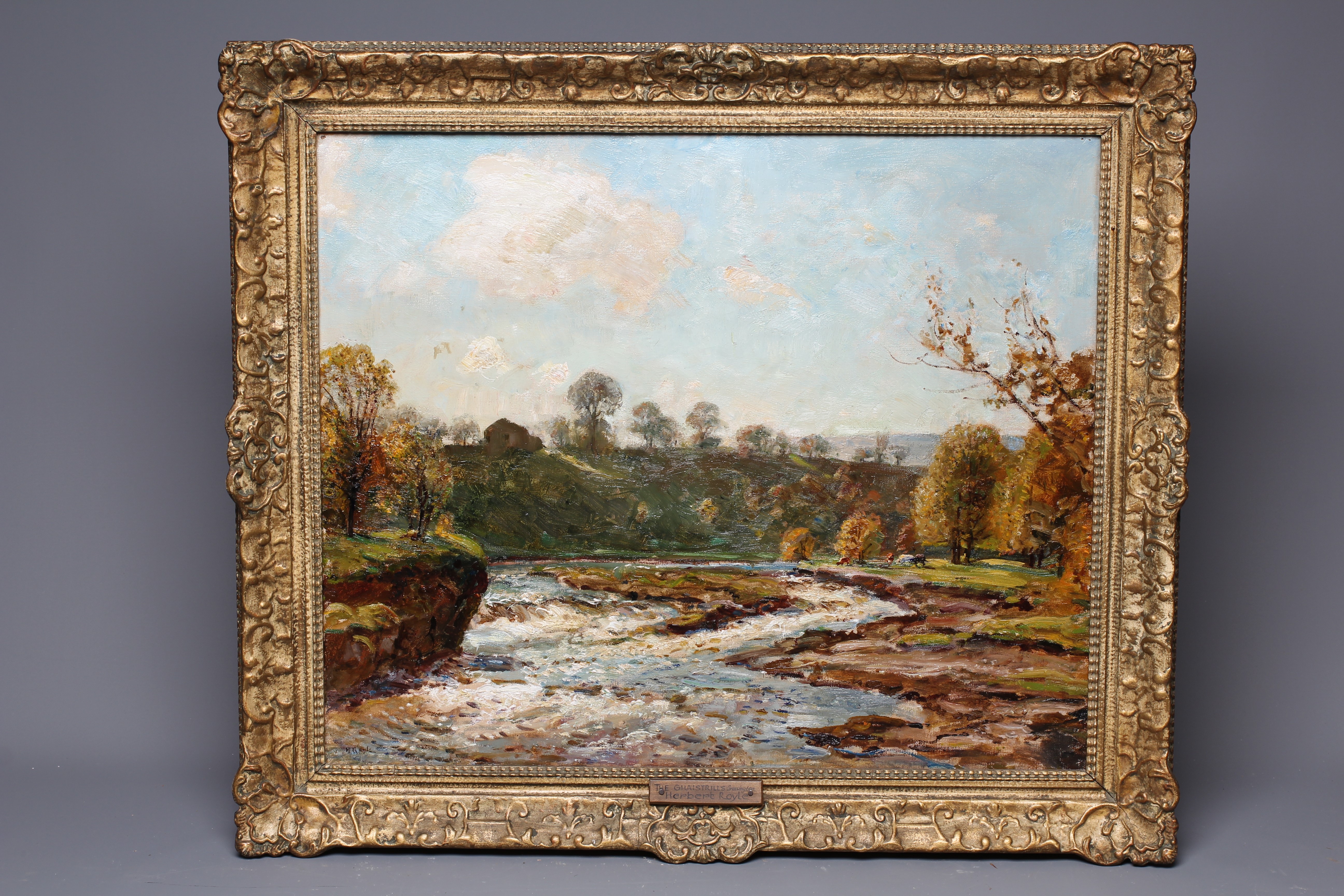 HERBERT ROYLE (1870-1958) The Ghaistrills, Grassington, signed lower left, oil on canvas, 20 1/2" x Image