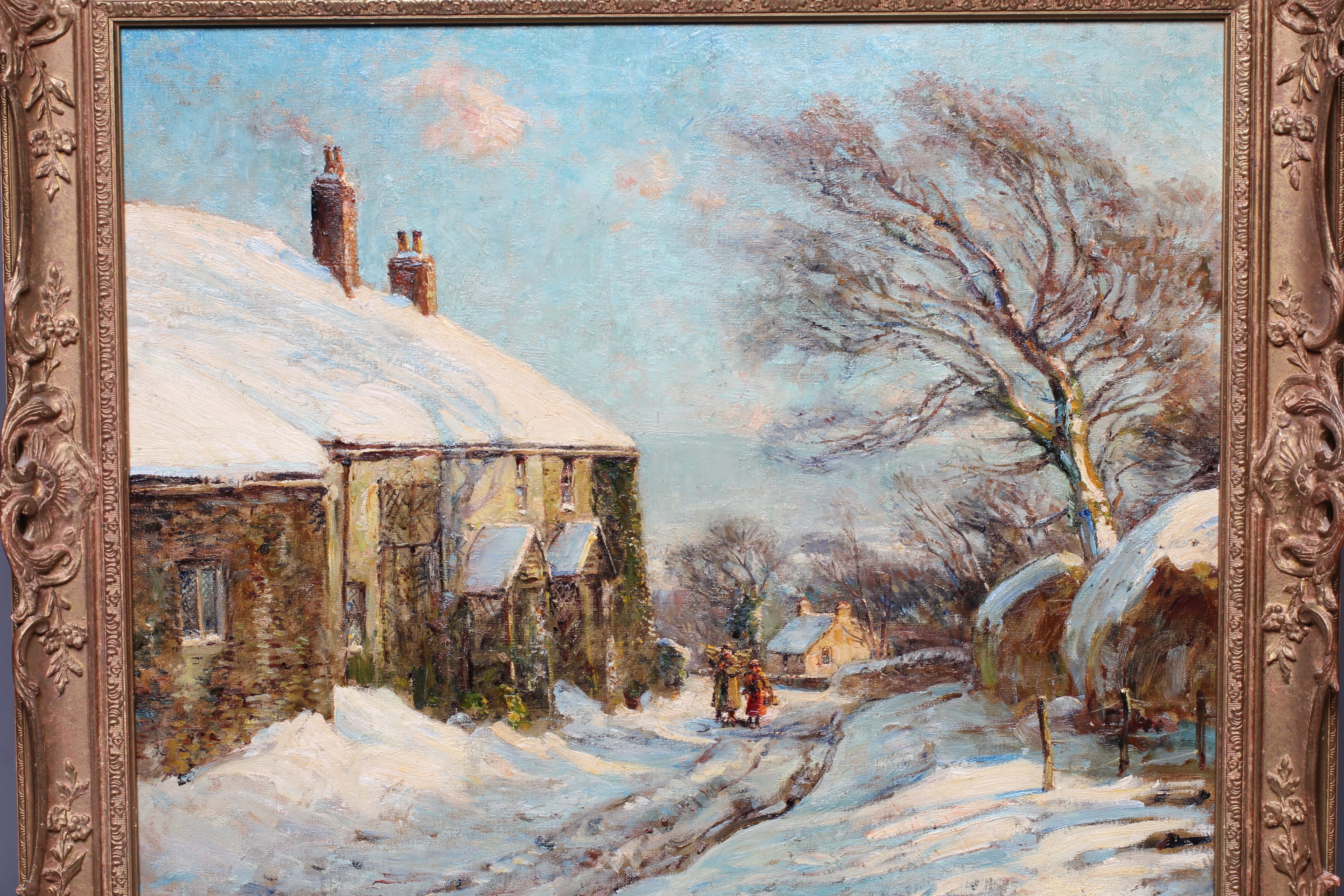 HERBERT ROYLE (1870-1958) Nesfield in Winter, signed lower right, oil on canvas, 20" x 23 1/2", Image