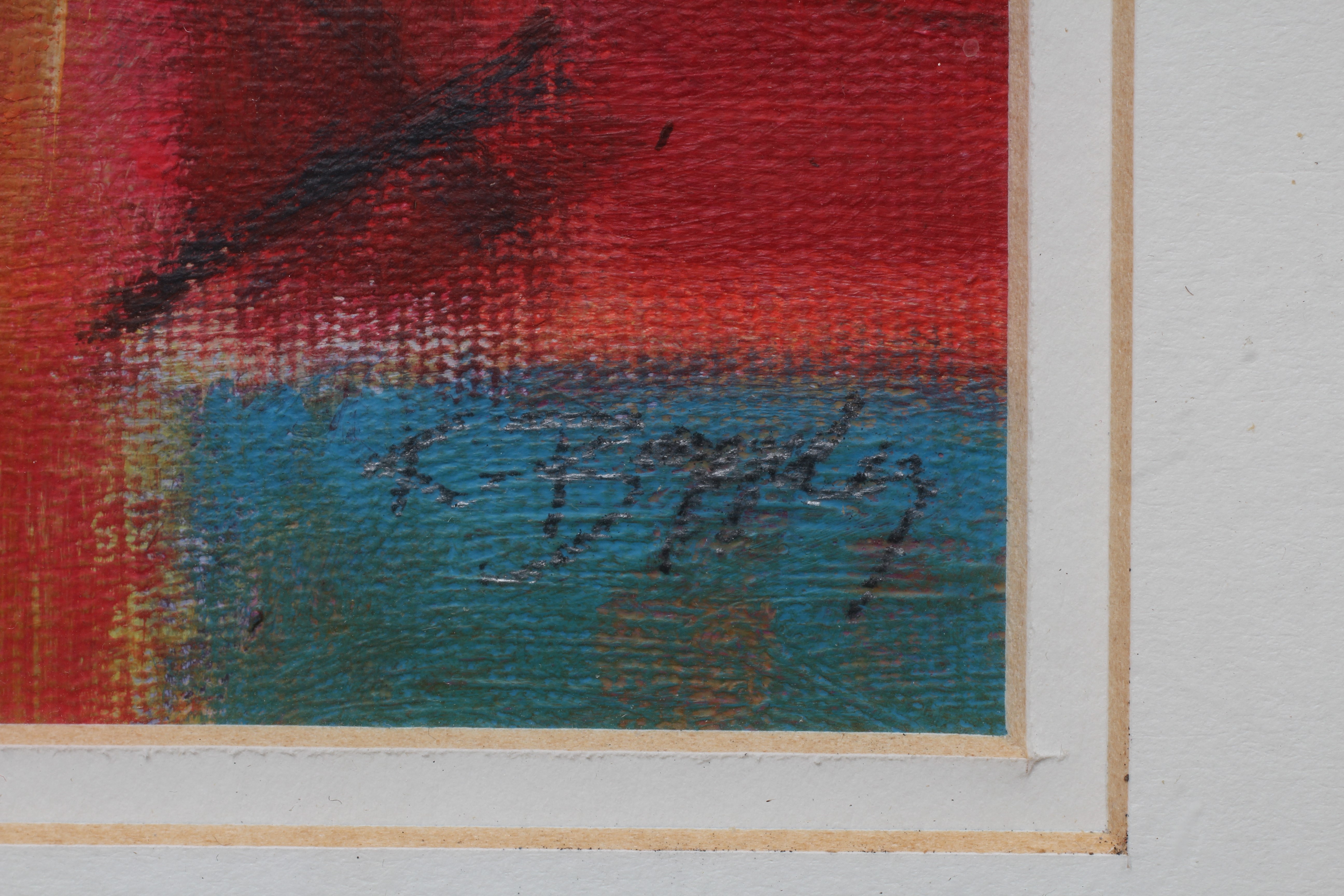 KRISTAN BAGGALEY (B.1958) Abstract in Orange, signed lower right dated '01, oil on board, 10 1/2" x Image