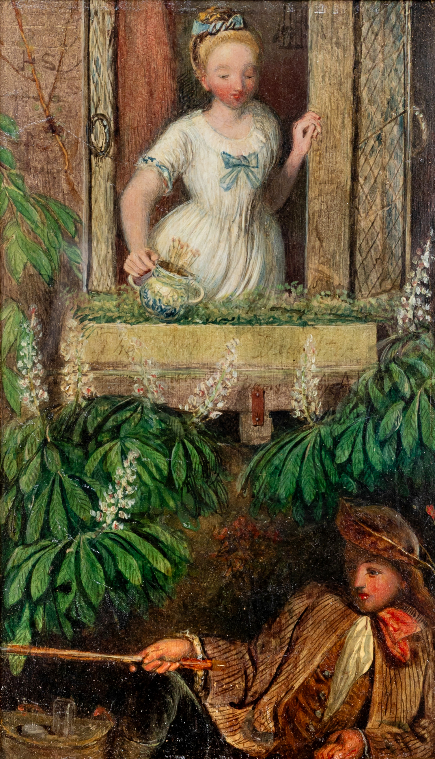 JAMES SMETHAM (1821-1889) Romeo and Juliet, signed with initials and dated 1856 top left, oil on Image