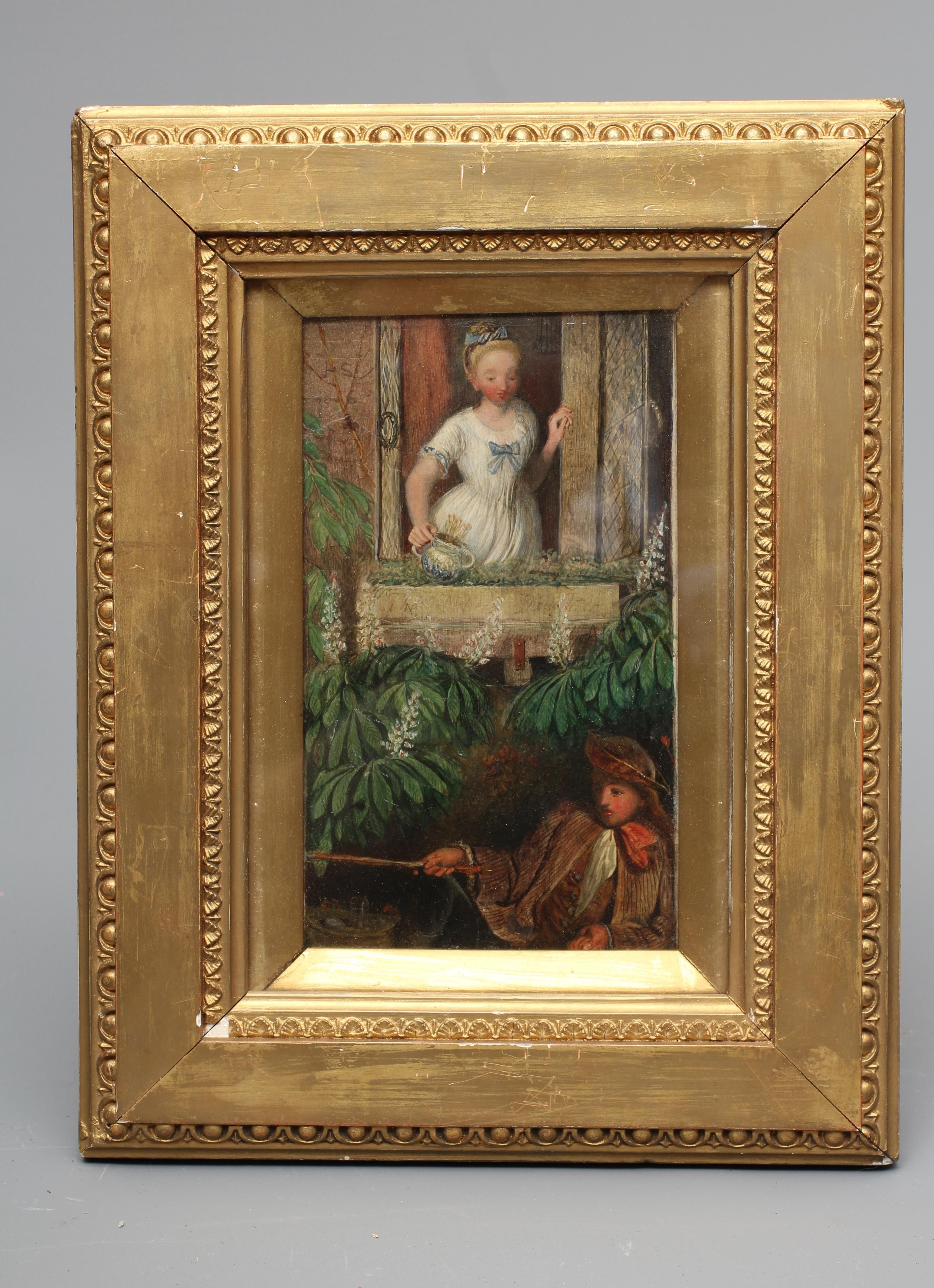 JAMES SMETHAM (1821-1889) Romeo and Juliet, signed with initials and dated 1856 top left, oil on Image