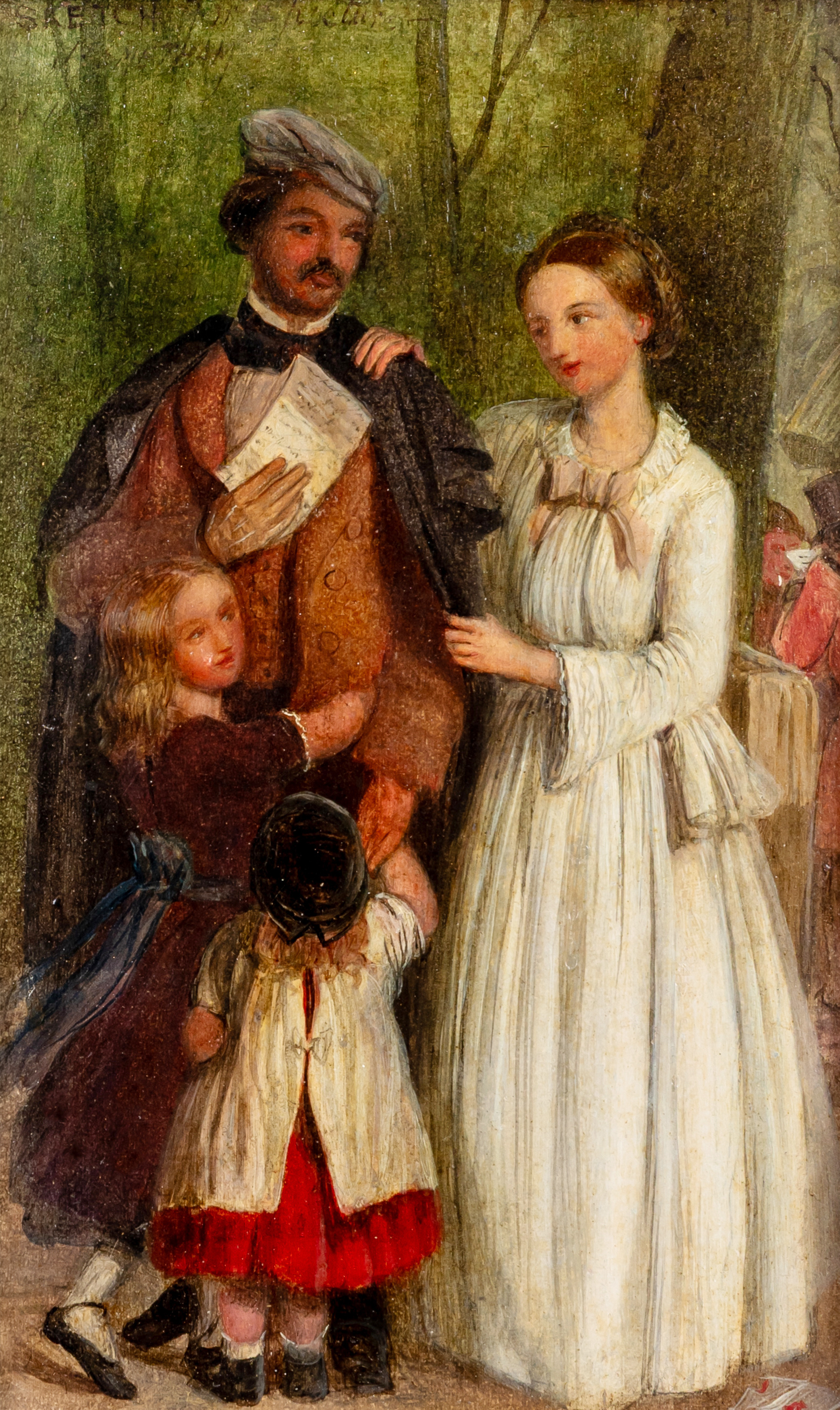 JAMES SMETHAM (1821-1889) Sketch for a Play, signed, indistinctly inscribed and dated 1856 top left, Image