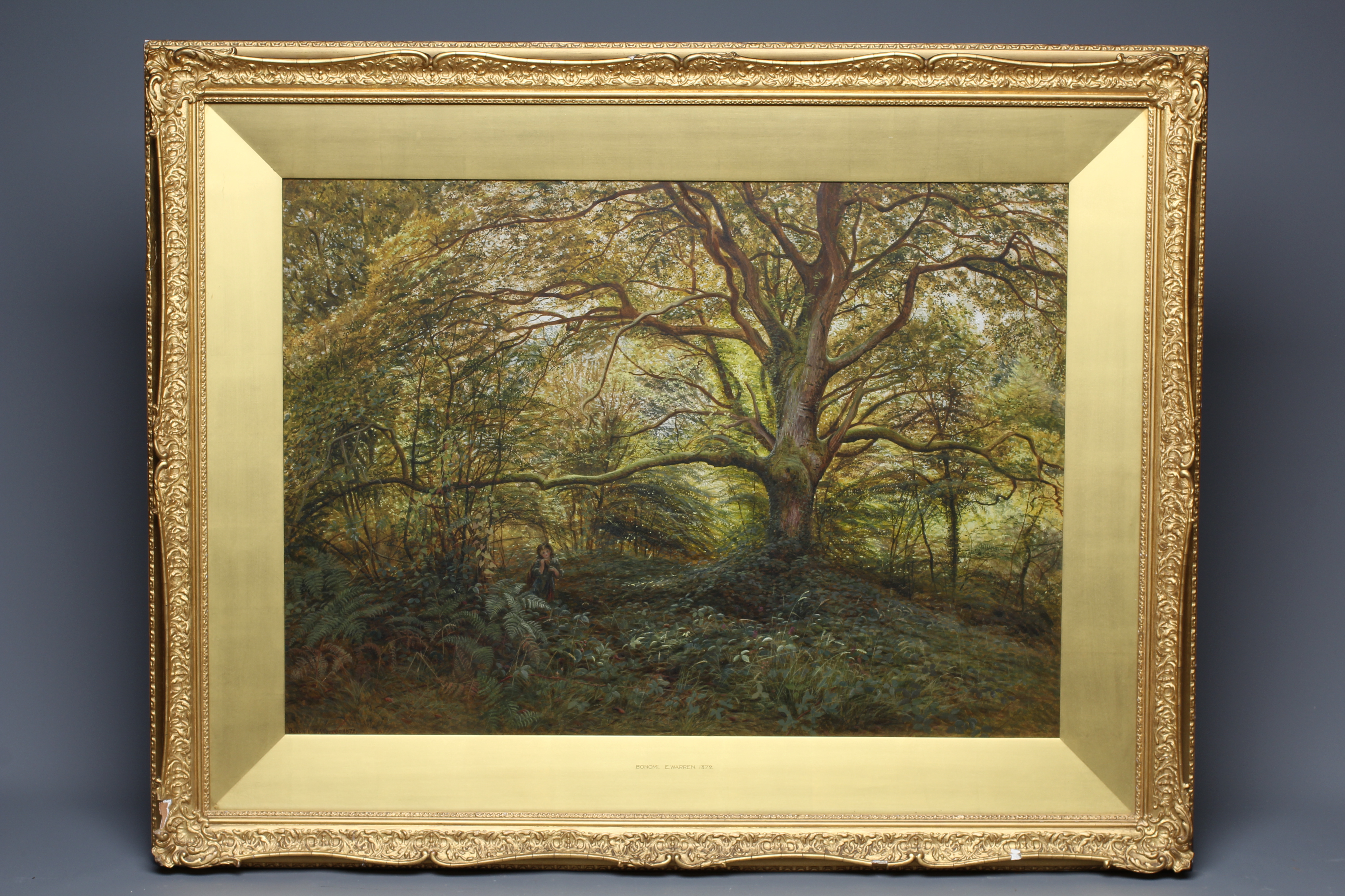 BONOMI EDWARD WARREN (Active 1860-1877) Woodland Glade, signed and dated 1872 lower left, Image