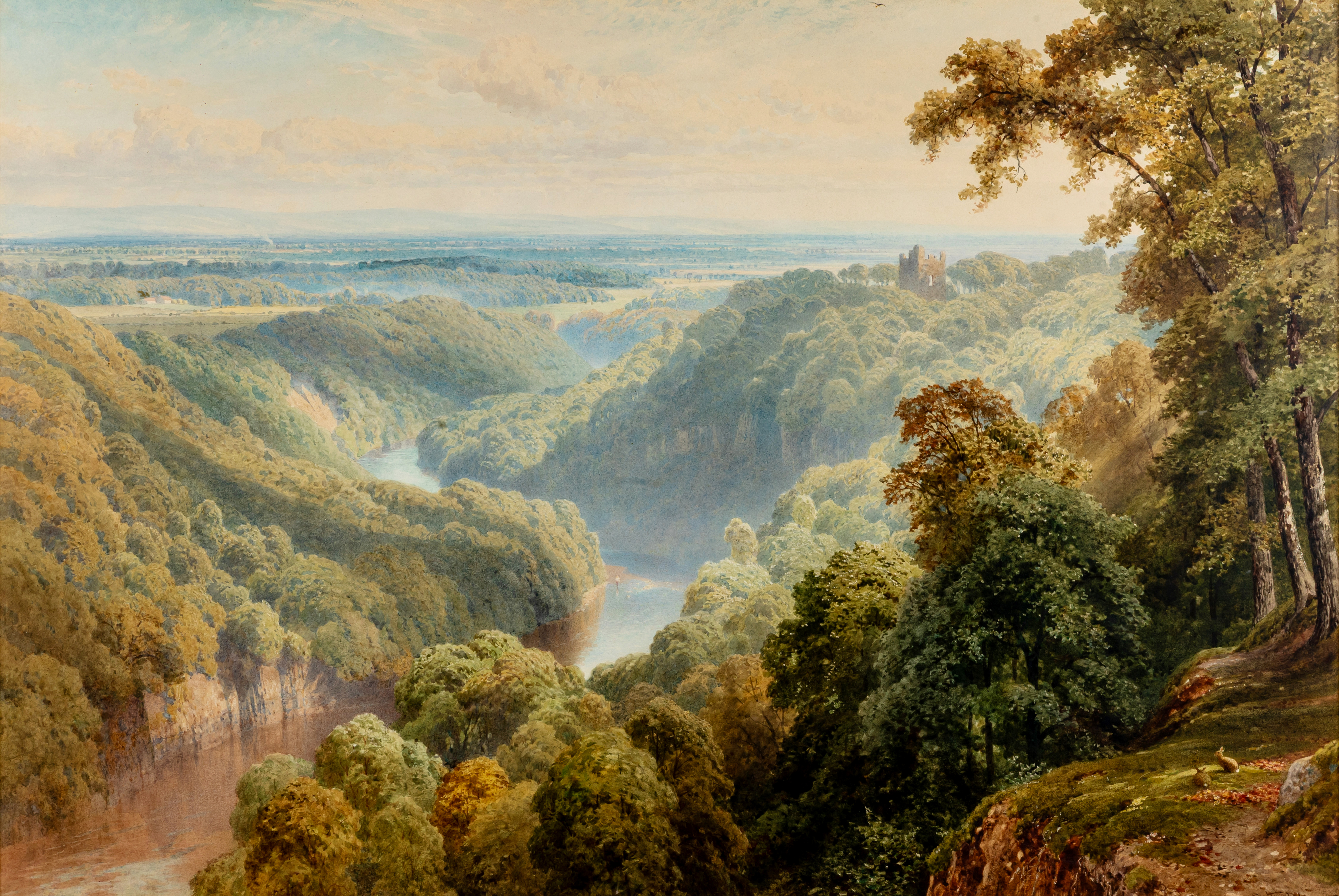 HARRY SUTTON PALMER (1854-1933) The Valley of the Wye, signed lower right, watercolour, 19 1/2" x Image