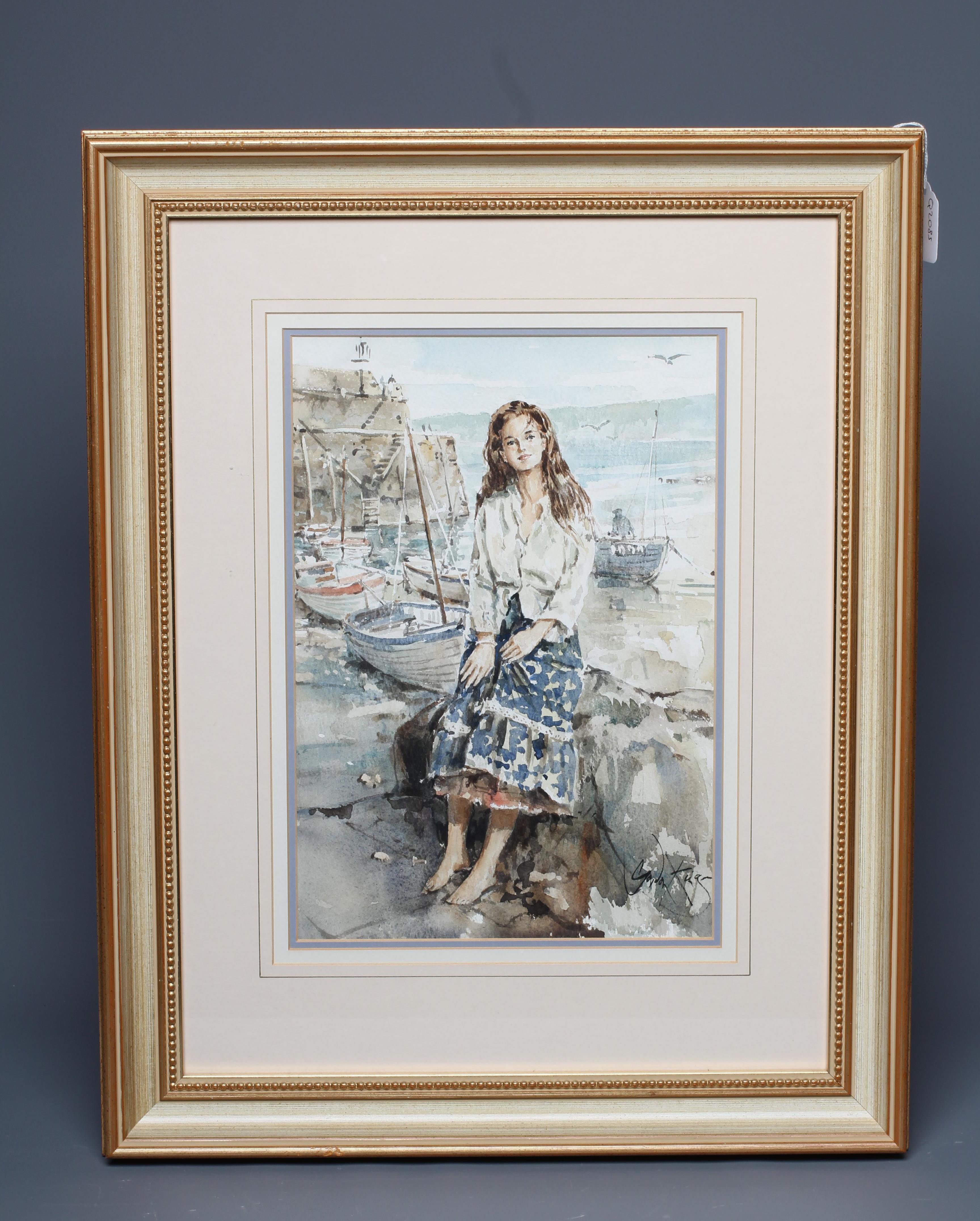 GORDON KING (1939-2022) The Fisherman's Daughter, signed lower right, watercolour, 14 1/2" x 9 3/4", Image