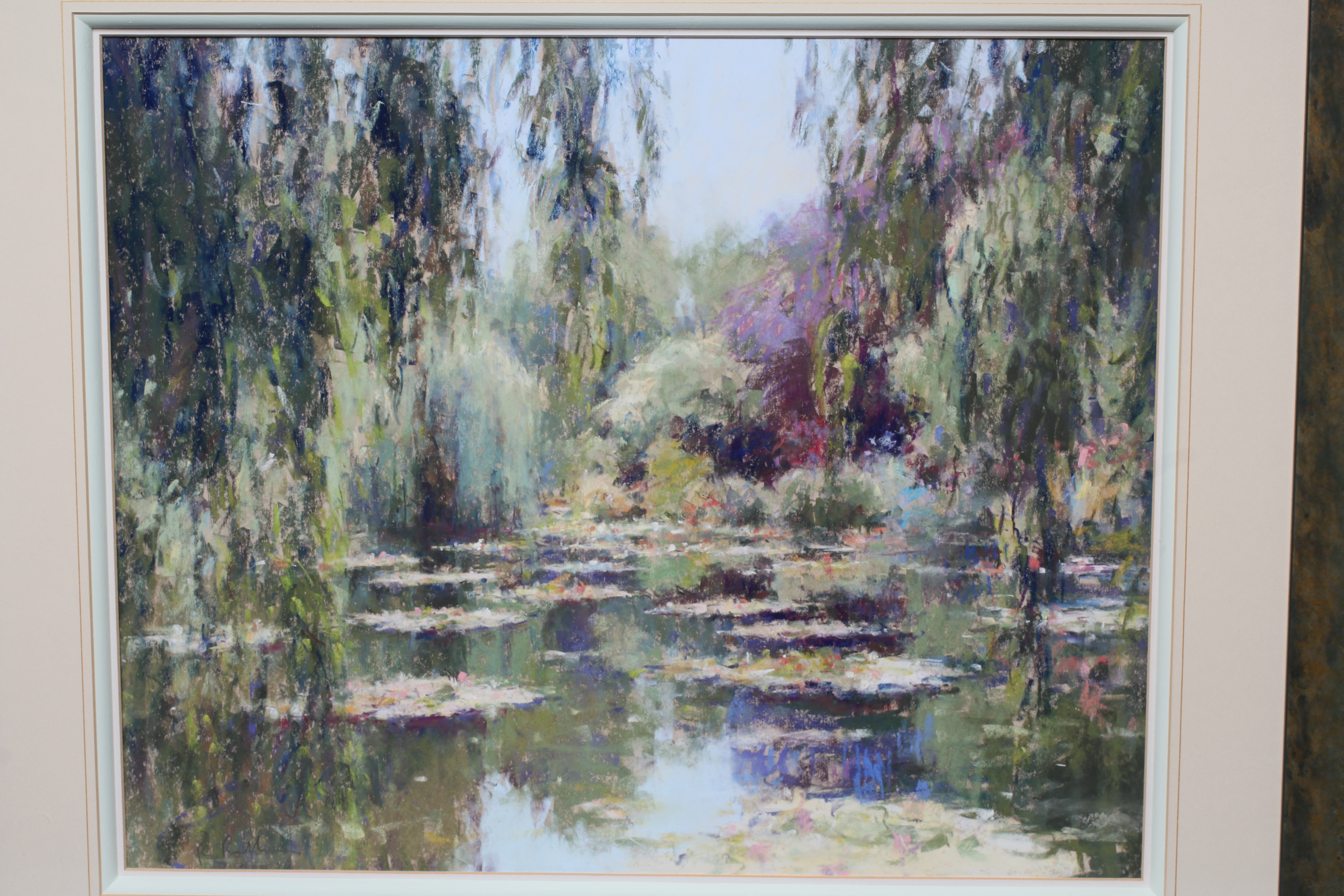 BOB RICHARDSON (B.1938) The Water Garden, Giverney, signed lower left, pastel, 19" x 23", framed and Image
