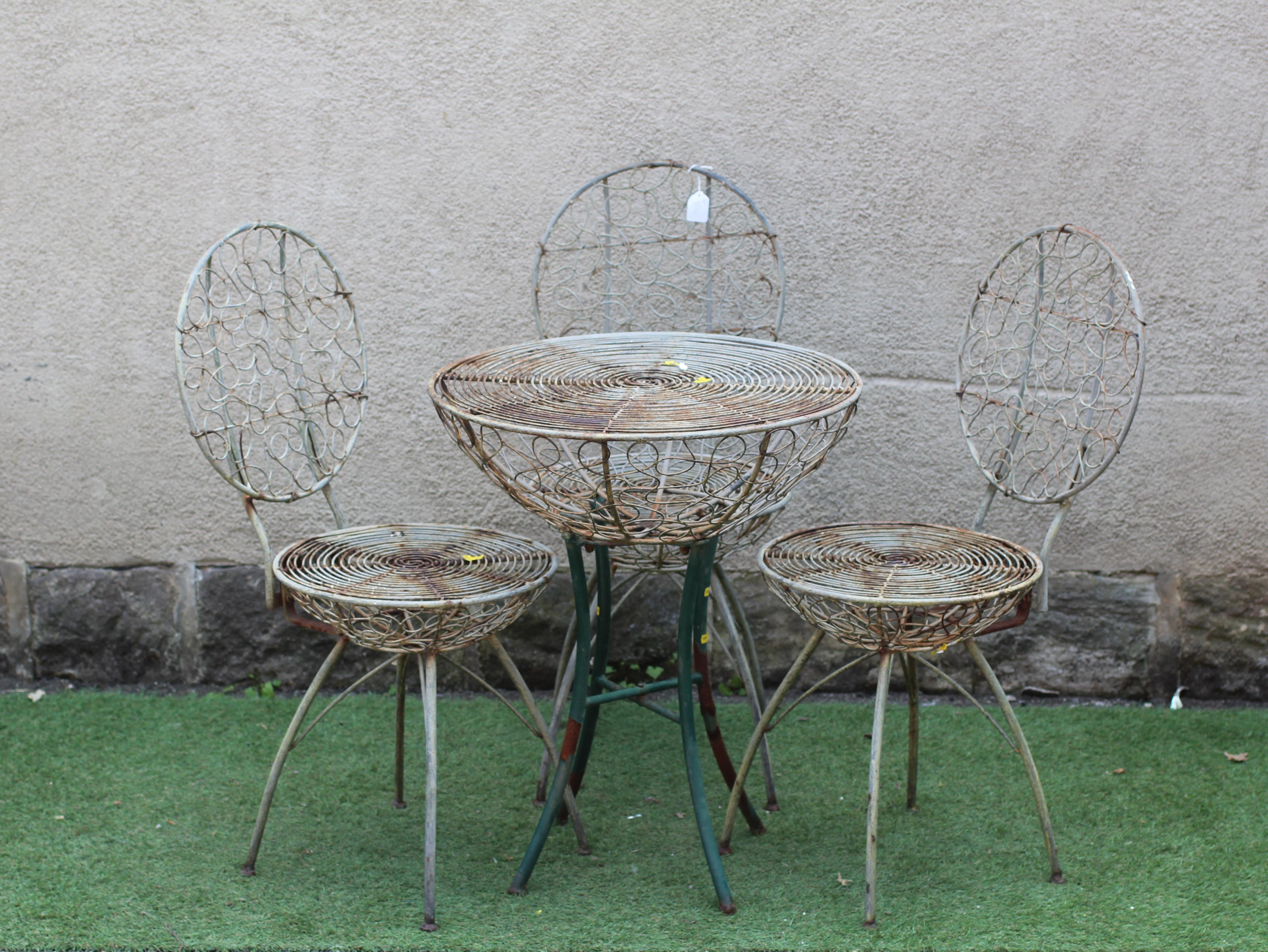A WIREWORK BISTRO SET Image