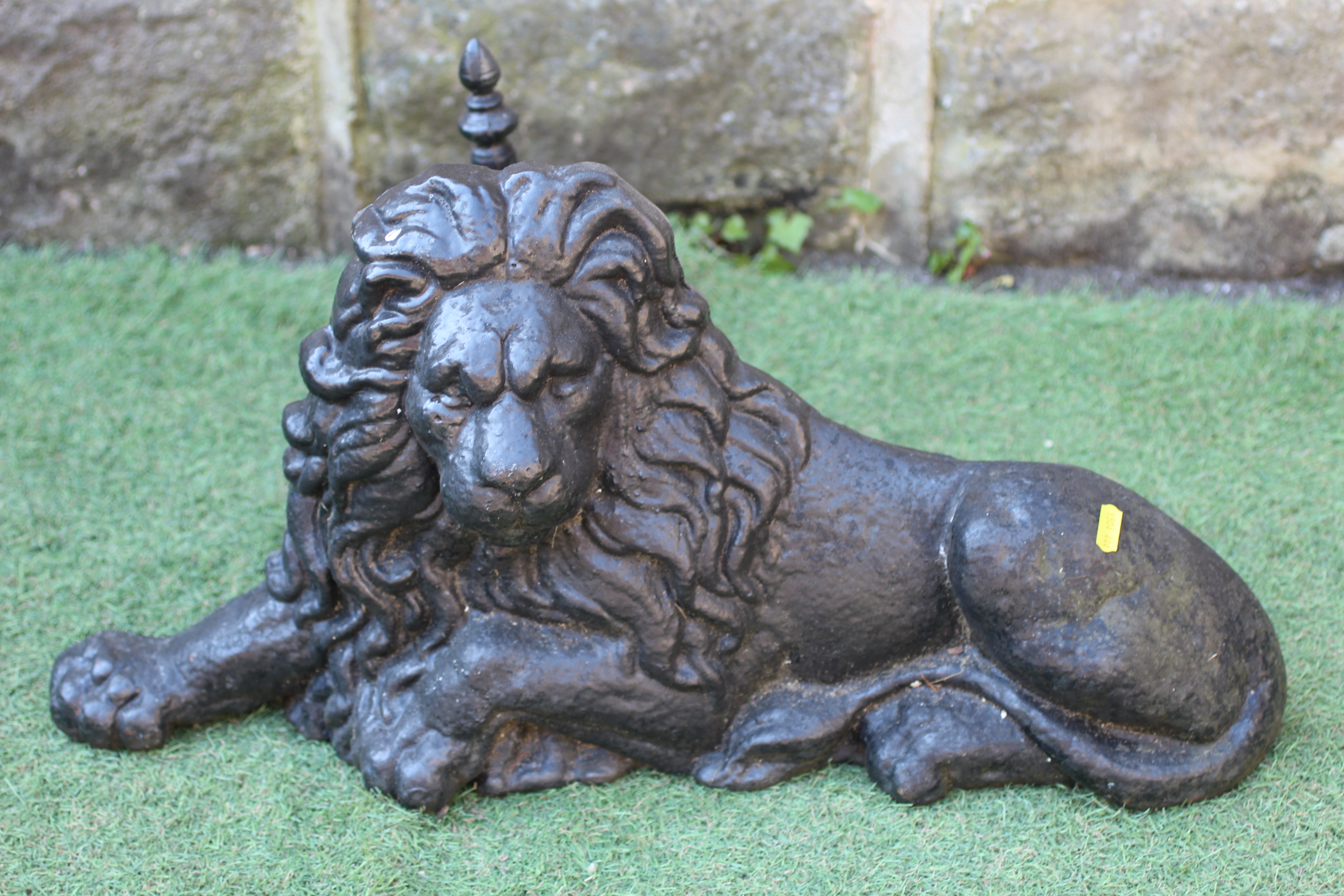 A VICTORIAN CAST IRON HERALDIC LION FOOT SCRAPER possibly by John Crowley & Co., Sheffield, modelled Image