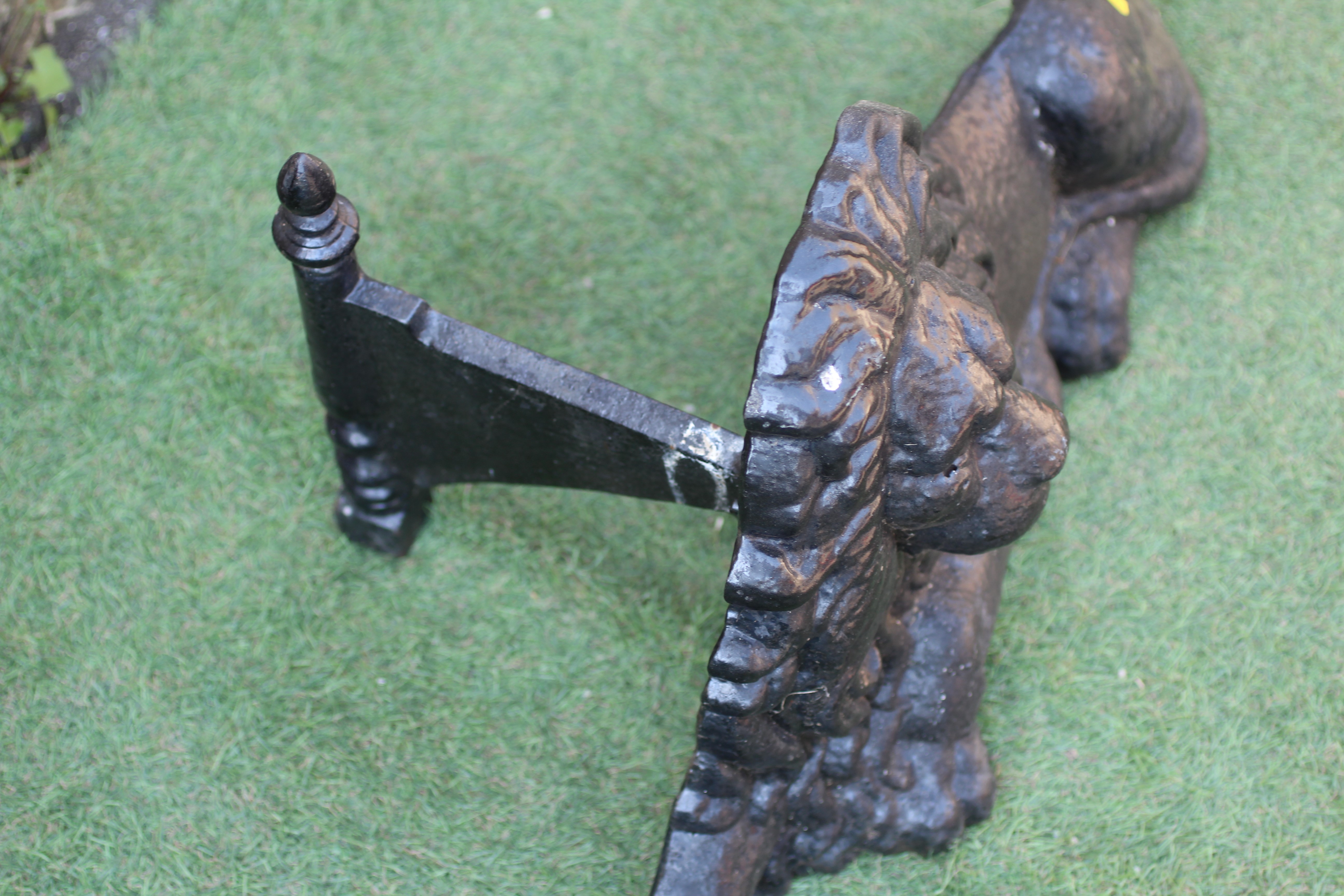 A VICTORIAN CAST IRON HERALDIC LION FOOT SCRAPER possibly by John Crowley & Co., Sheffield, modelled Image
