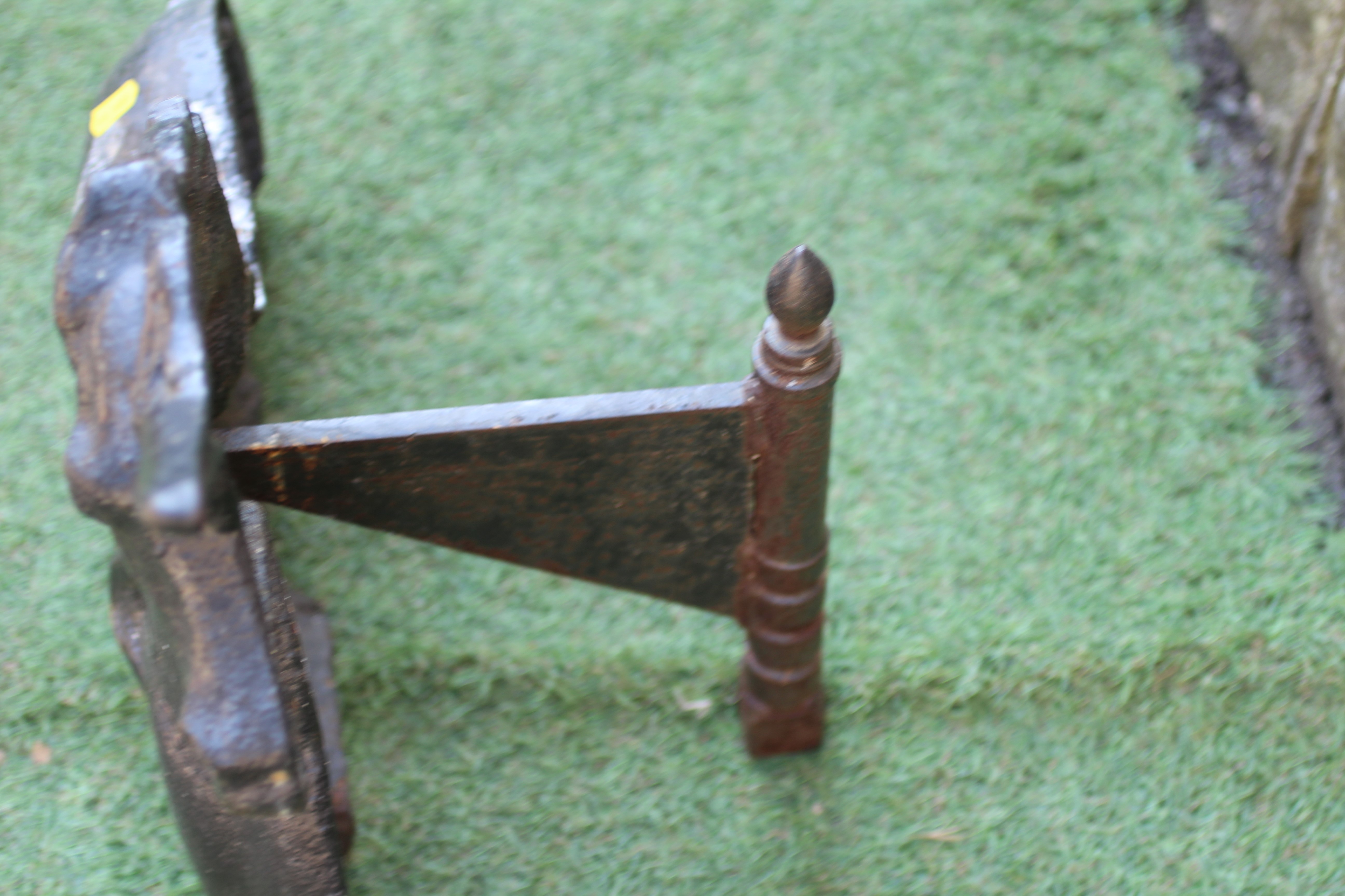 A VICTORIAN CAST IRON HERALDIC RECUMBENT UNICORN FOOT SCRAPER possibly by John Crowley & Co., Image