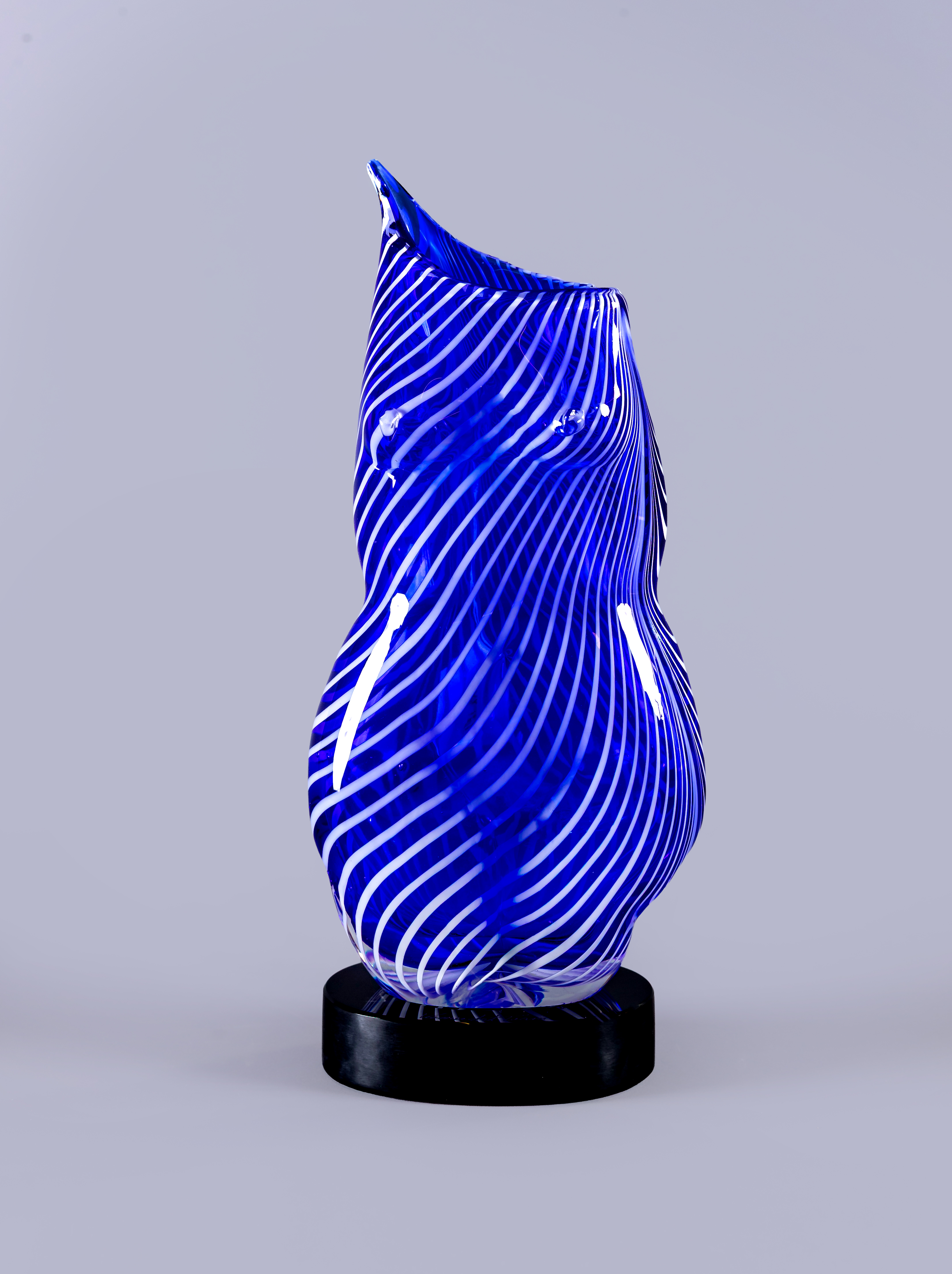 LUCA VIDAL FOR VENIER OF MURANO - A limited edition blue and white striated stylised female nude Image