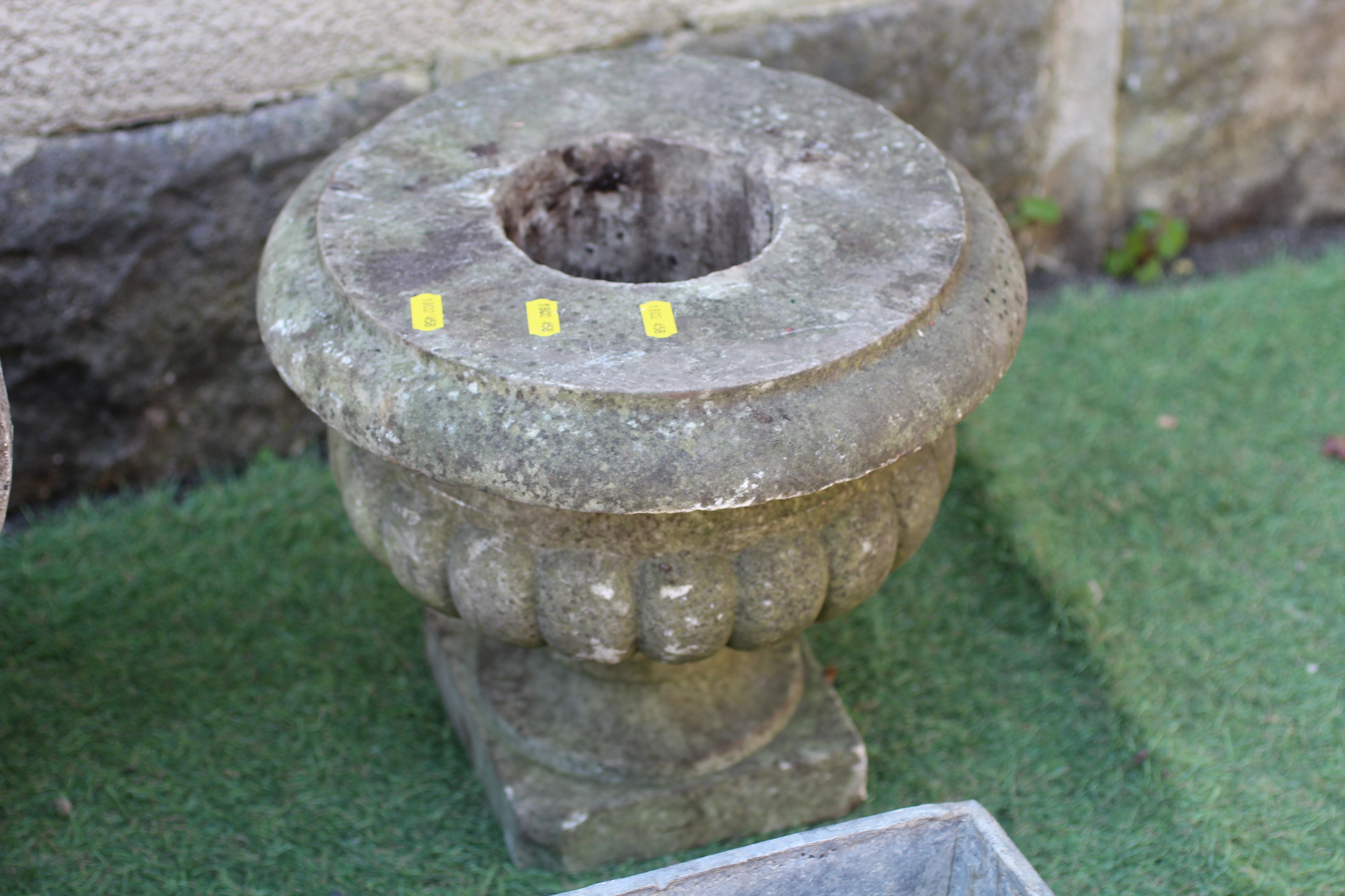 A SMALL LEAD PLANTER of oblong panelled form Image