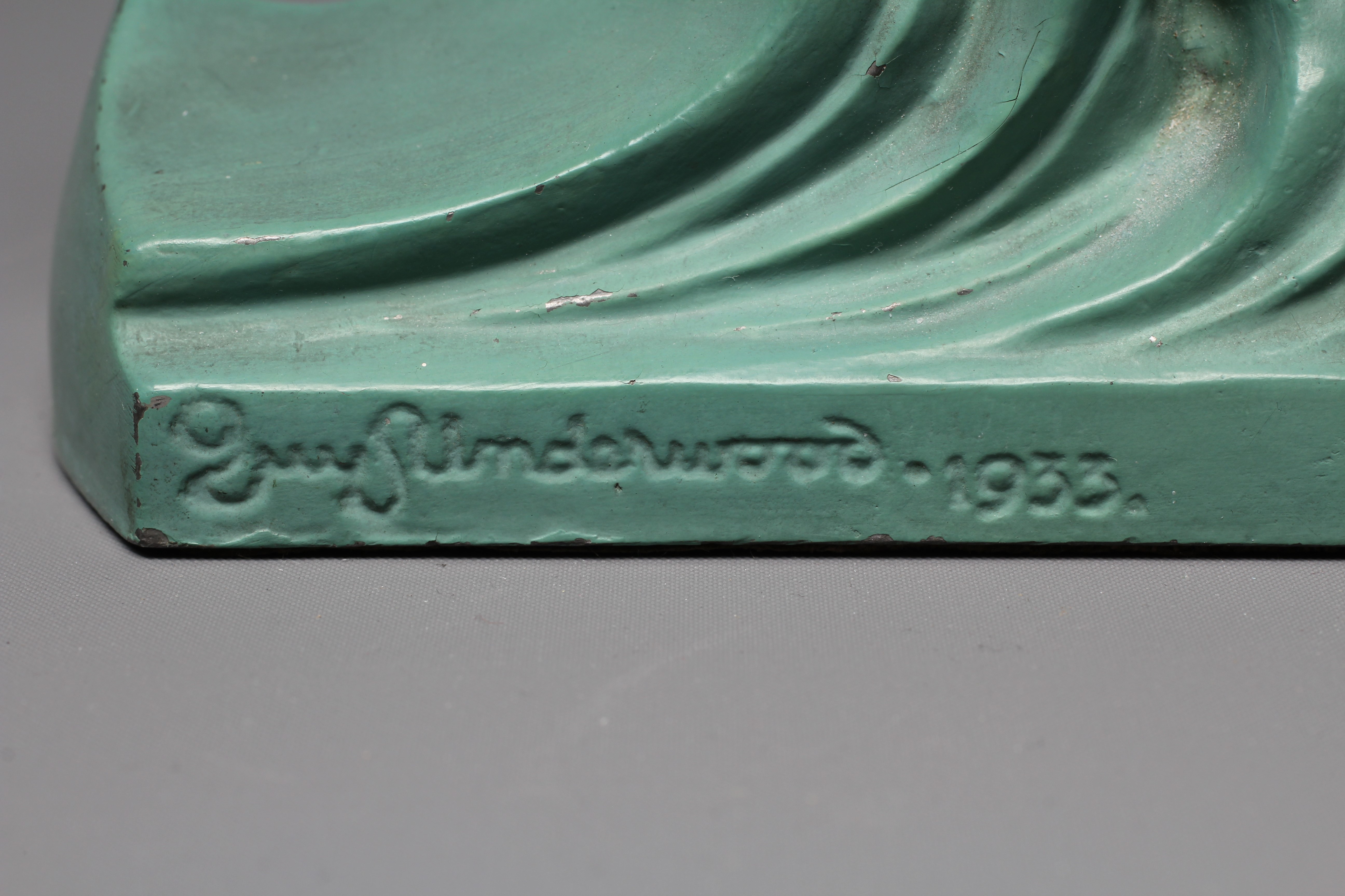 AN ART DECO PAPERWEIGHT, 1933, designed by Guy Underwood for the Bermondsey Glass Co. as an angel Image
