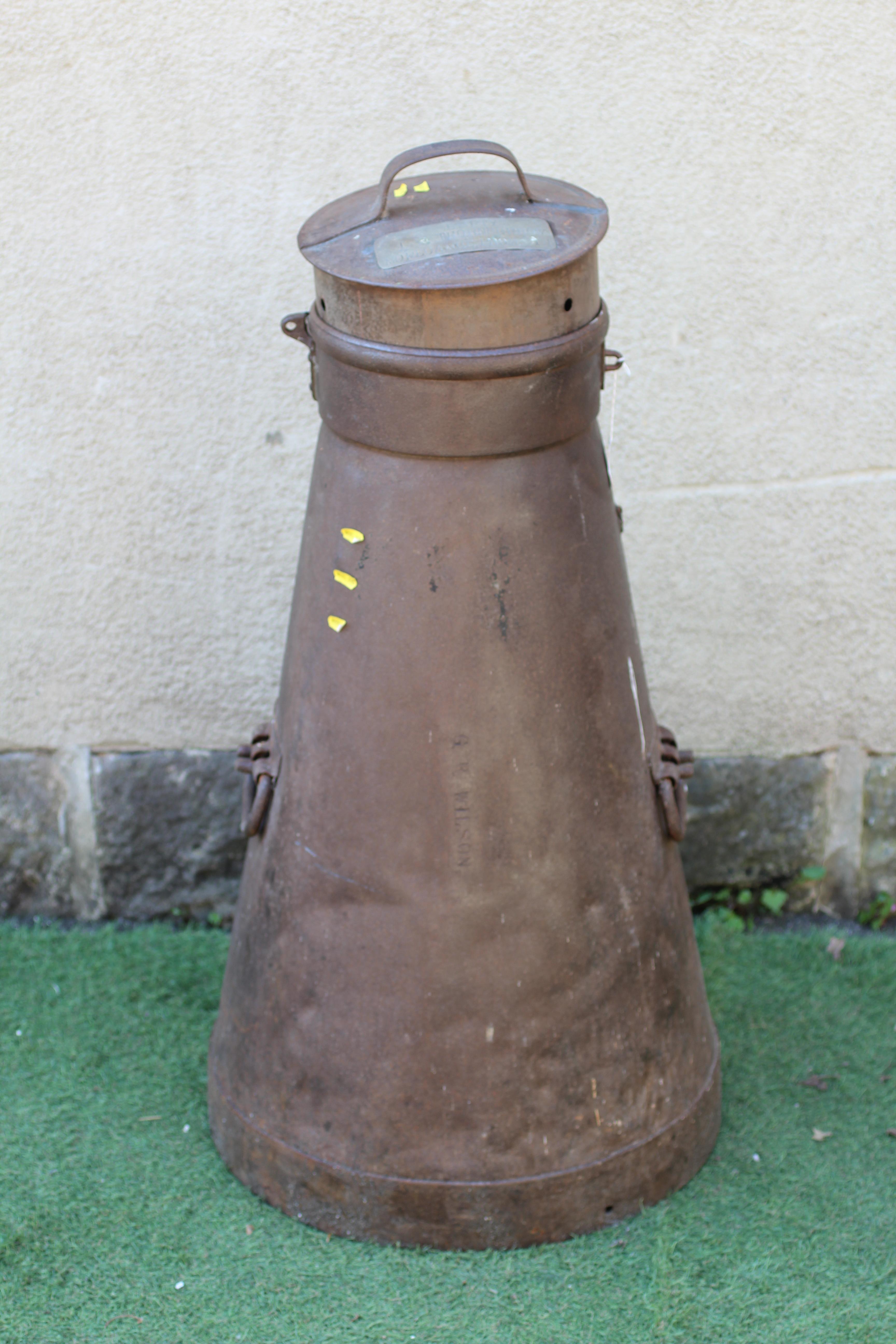 A VICTORIAN CAST METAL 17GL MILK CHURN Image