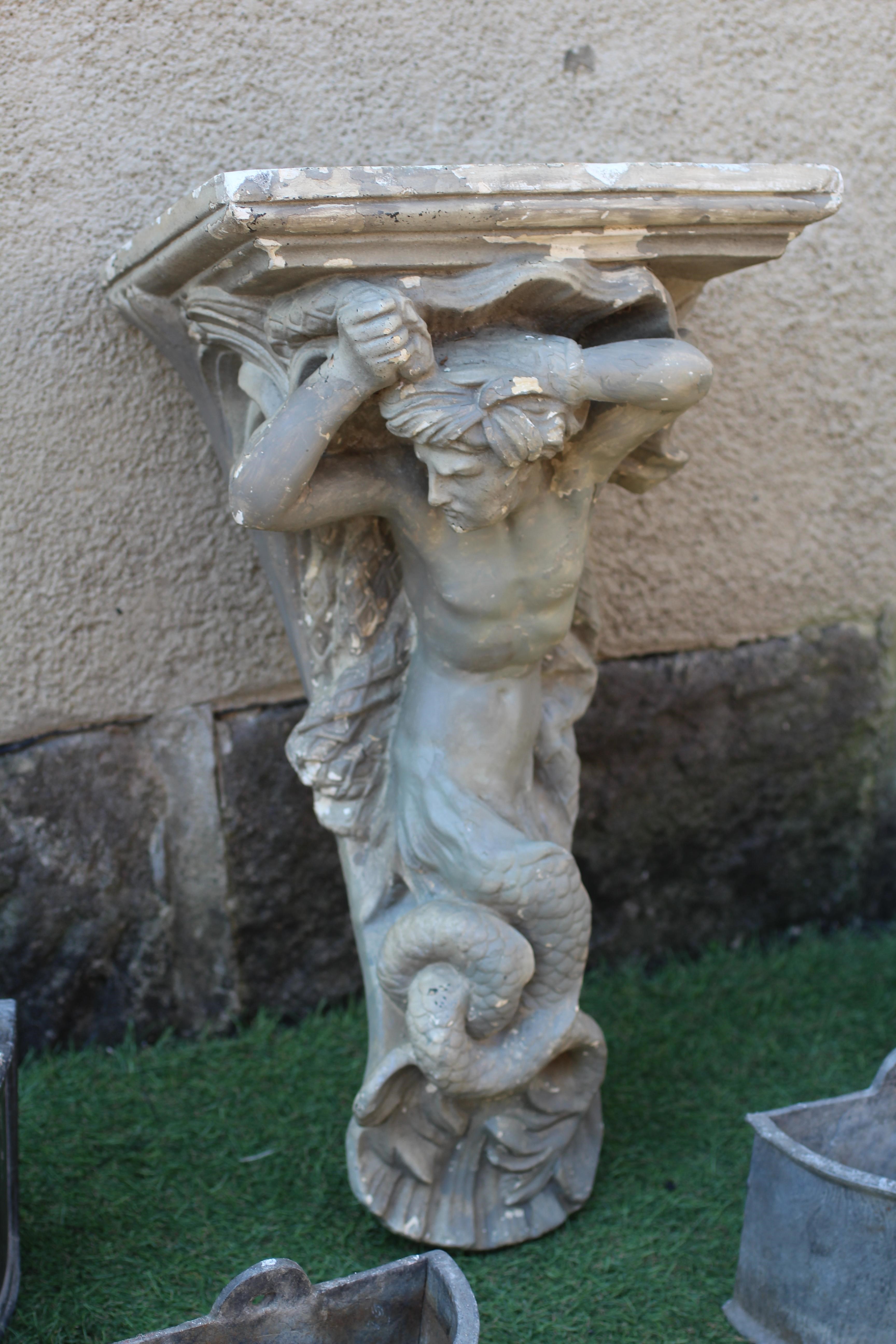 TWO PAIRS OF SMALL LEAD PLANTERS of demi lune form with lion mask and floral swags in high relief Image