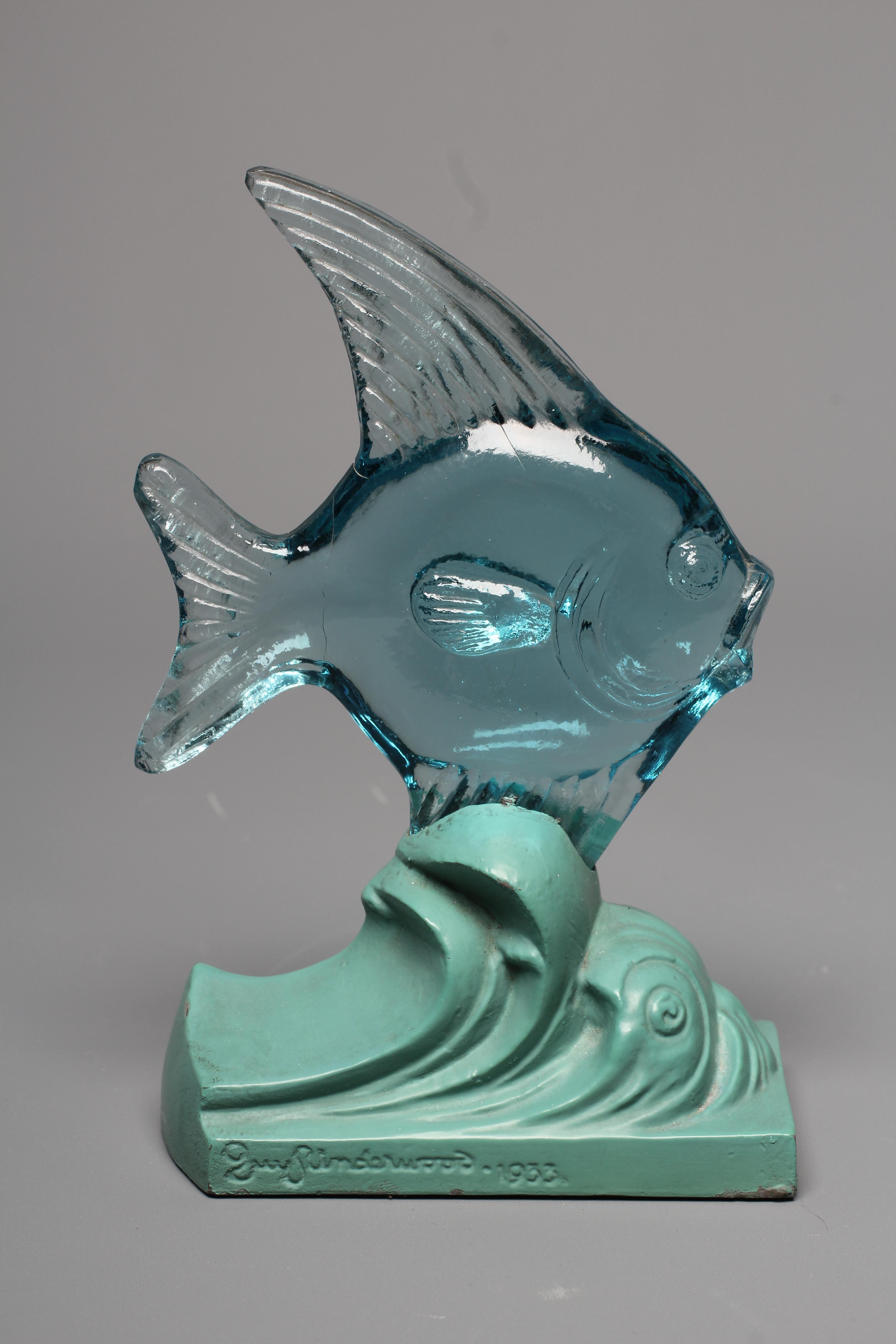 AN ART DECO PAPERWEIGHT, 1933, designed by Guy Underwood for the Bermondsey Glass Co. as an angel Image
