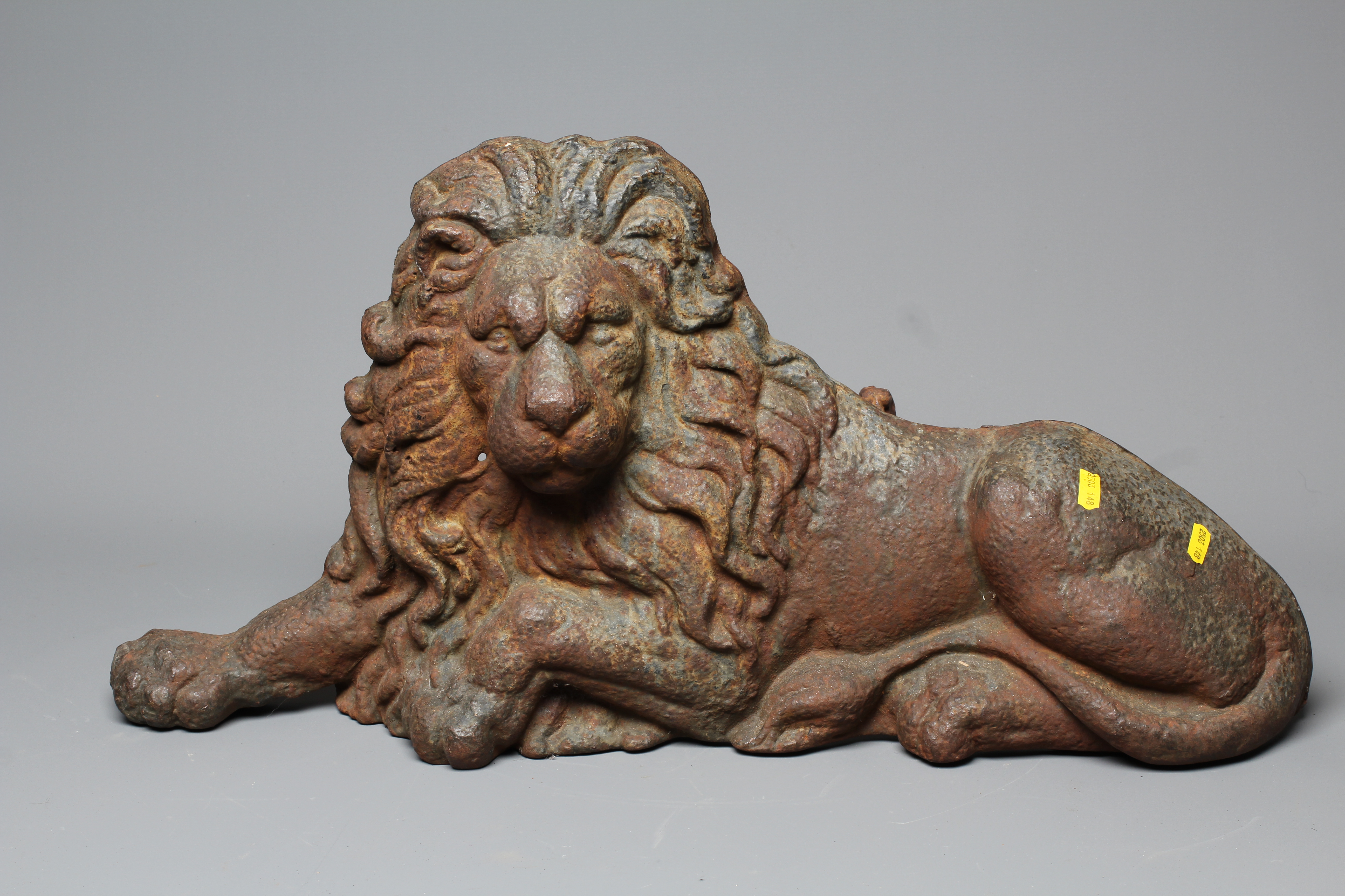 A VICTORIAN CAST IRON LION HERALDIC DOORSTOP FOOT SCRAPER possibly by John Crowley & Co., Sheffield, Image