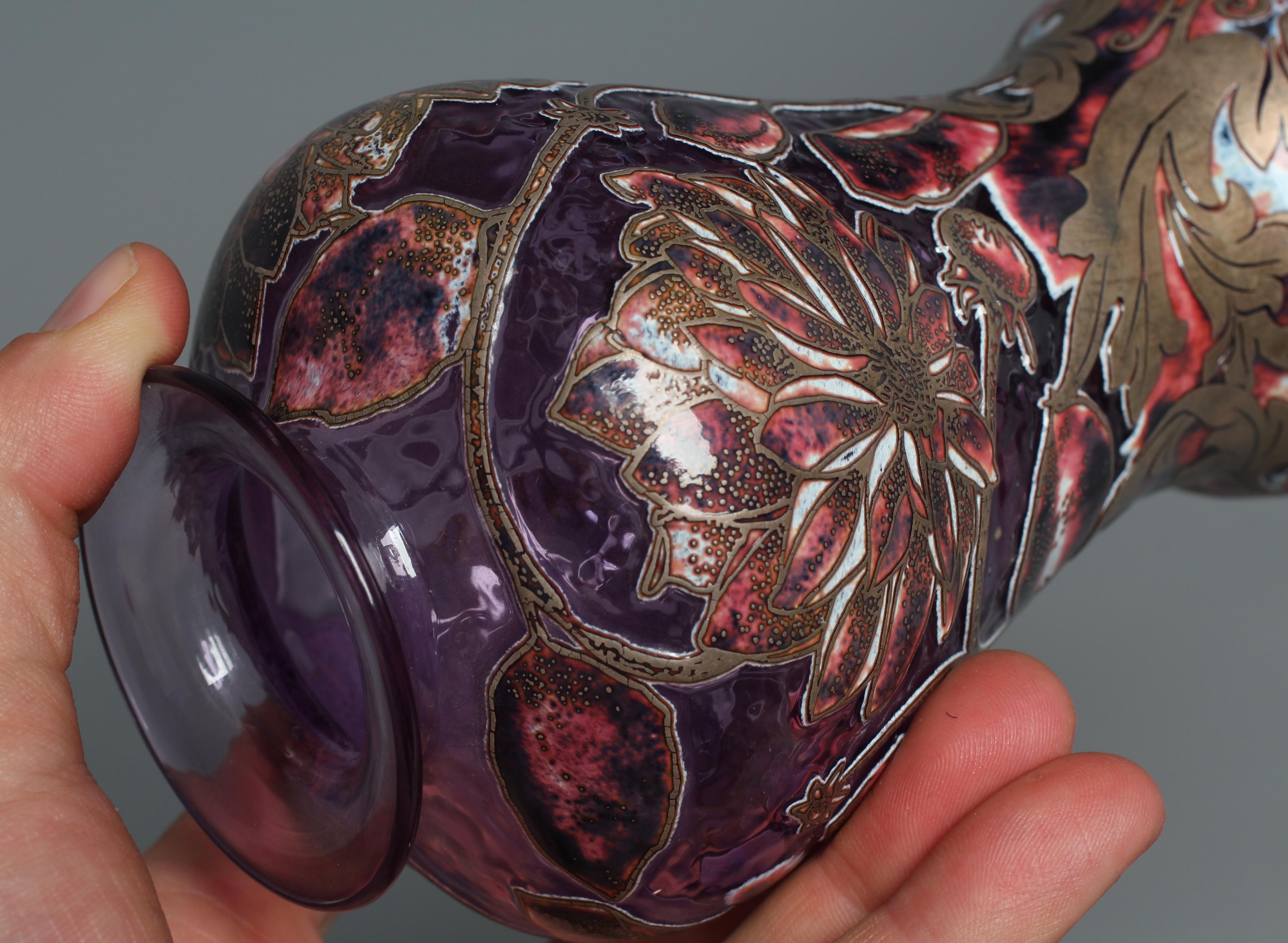 A JONATHAN HARRIS PURPLE CAMEO GLASS 'ASTOR' VASE, 2002, of inverted baluster form, overlaid in Image