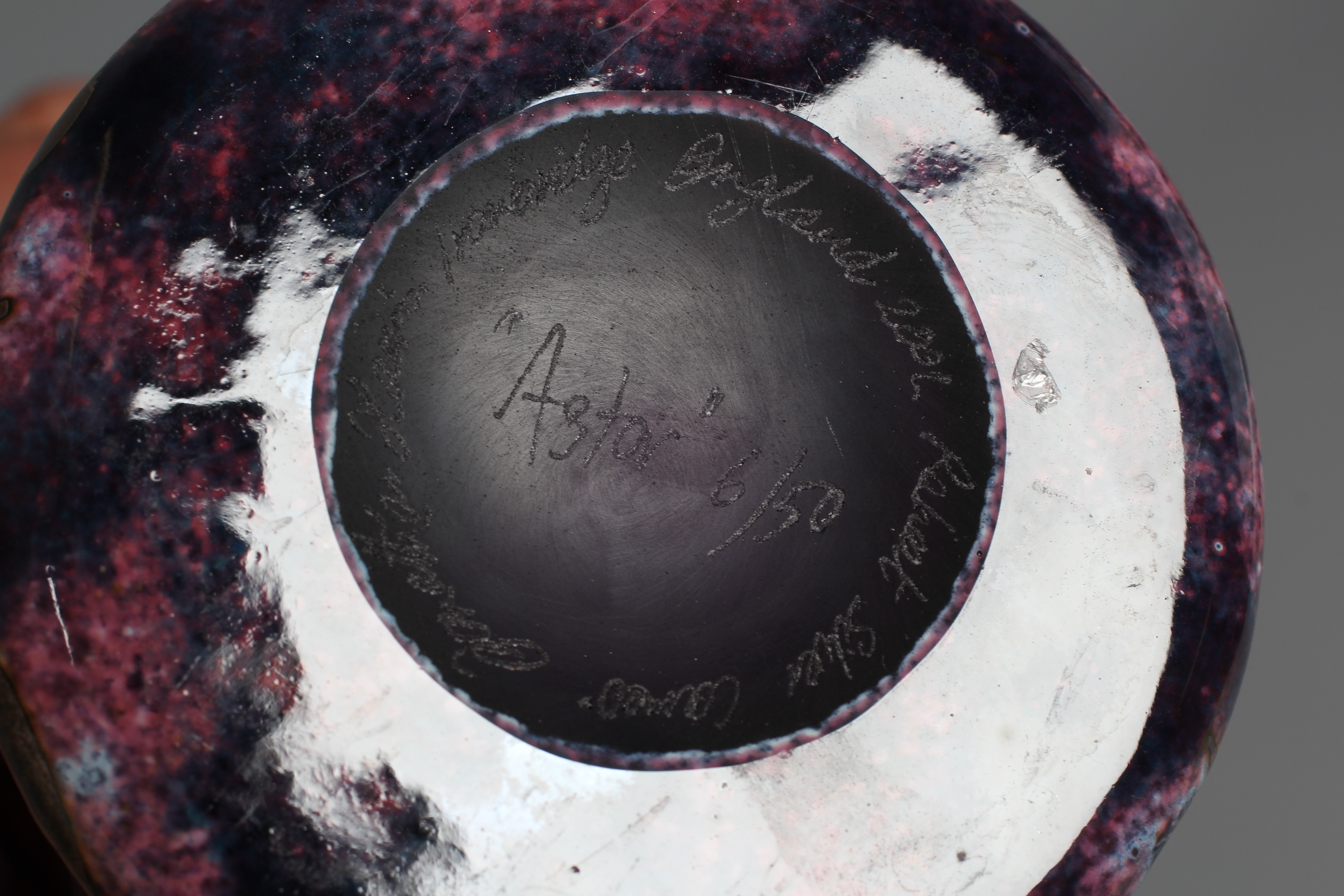 A JONATHAN HARRIS PURPLE CAMEO GLASS 'ASTOR' VASE, 2002, of inverted baluster form, overlaid in Image
