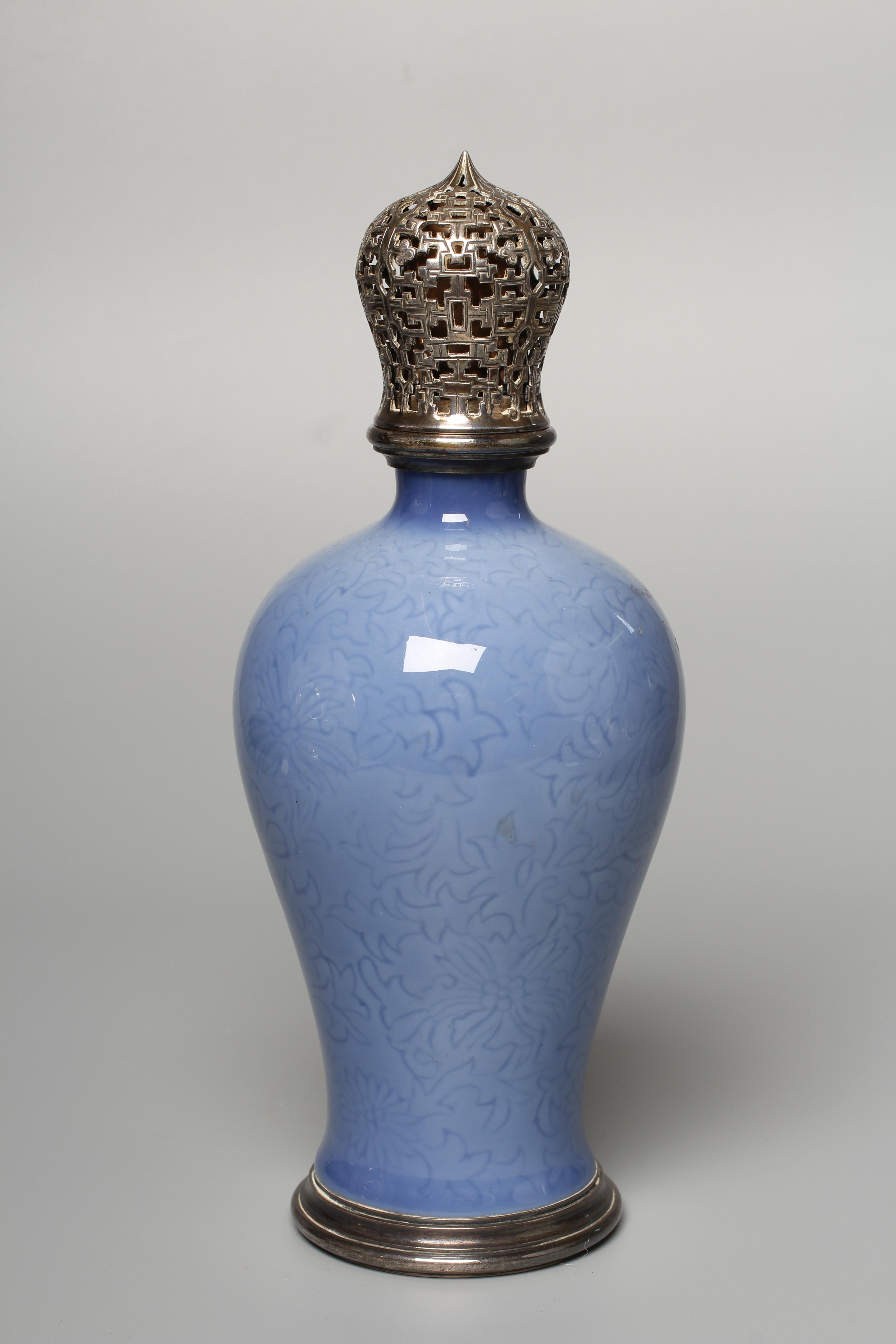 A FRENCH KELLER SILVER MOUNTED SAMSON OF PARIS VASE of inverted baluster form Image