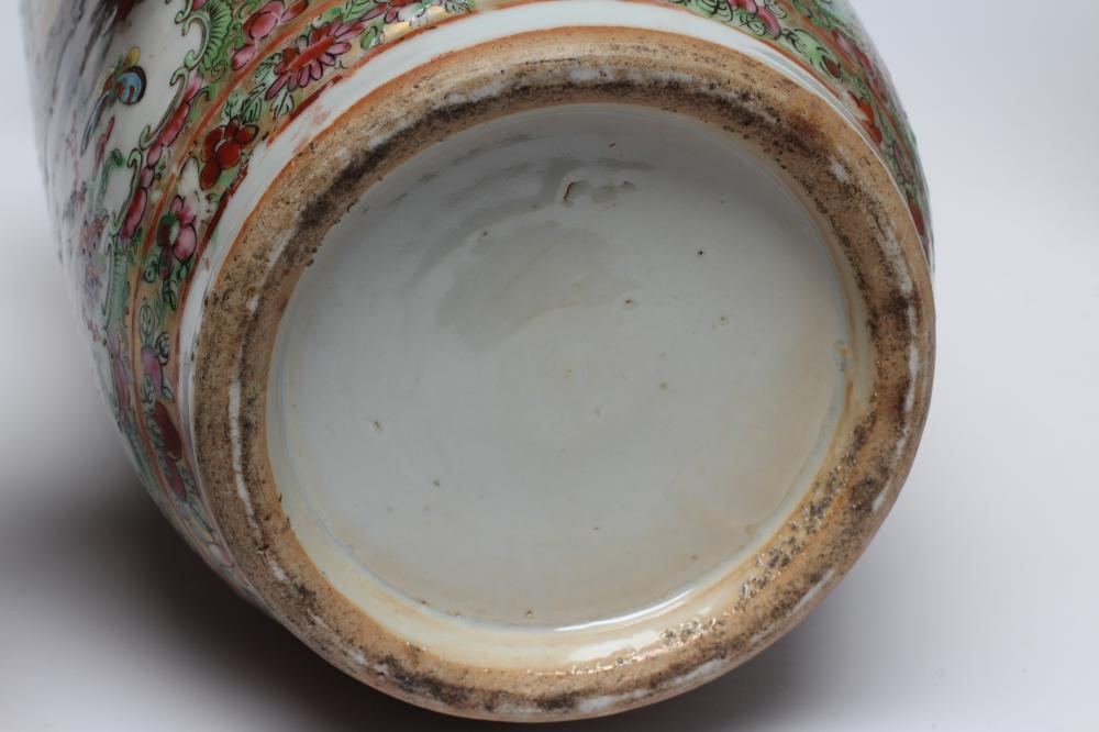 A PAIR OF CANTONESE PORCELAIN VASES Image