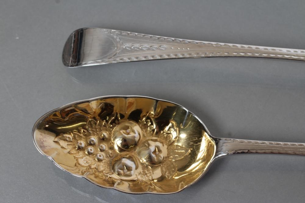 A PAIR OF GEORGE III SILVER OLD ENGLISH PATTERN TABLESPOONS Image