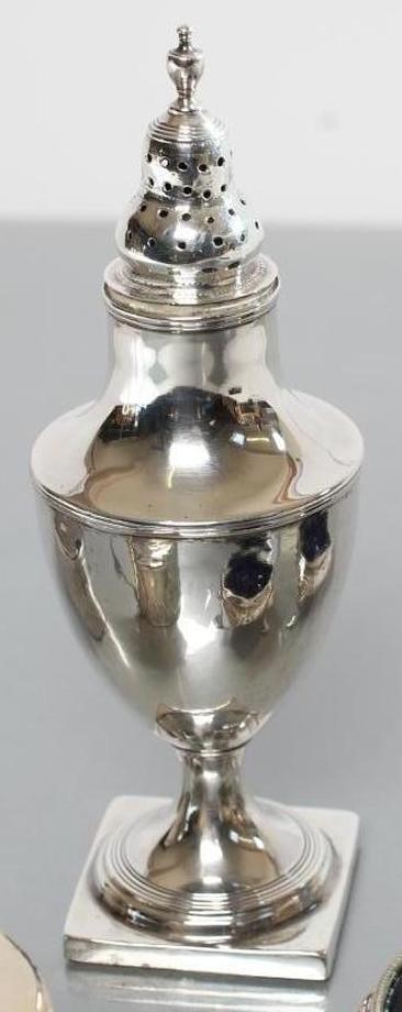 A LATE GEORGE III SILVER DRUM MUSTARD POT Image