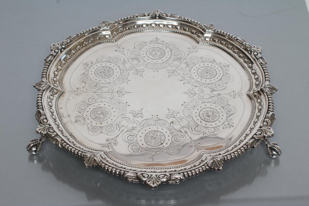 A LATE VICTORIAN SILVER SALVER Image