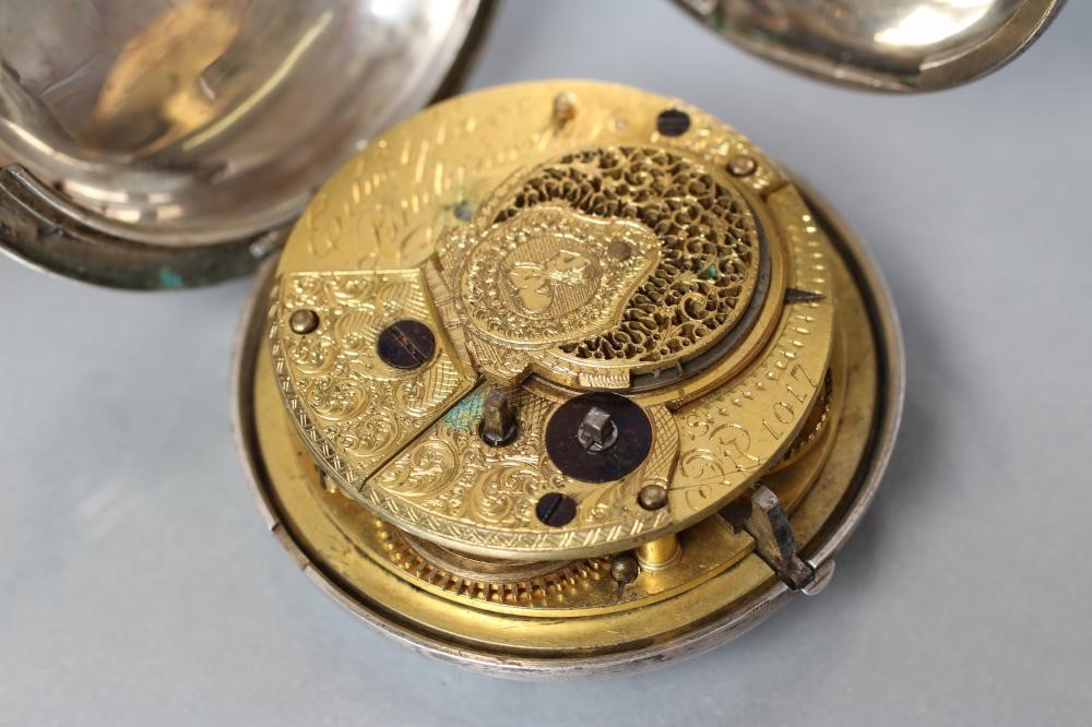 A LATE GEORGE III SILVER POCKET WATCH Image