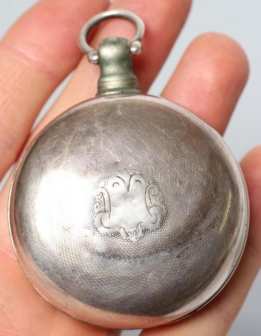 A LATE GEORGE III SILVER POCKET WATCH Image