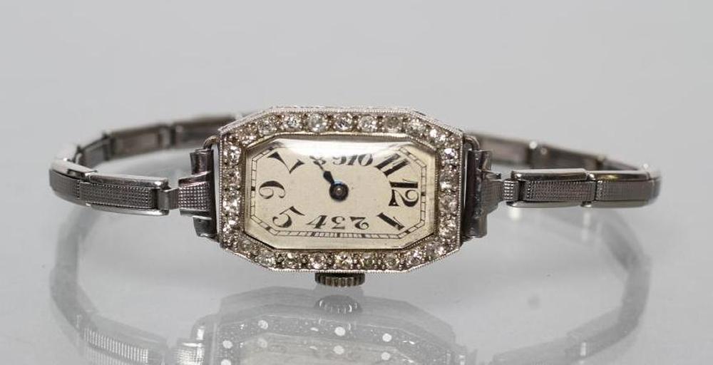 AN ART DECO DIAMOND COCKTAIL WATCH Image
